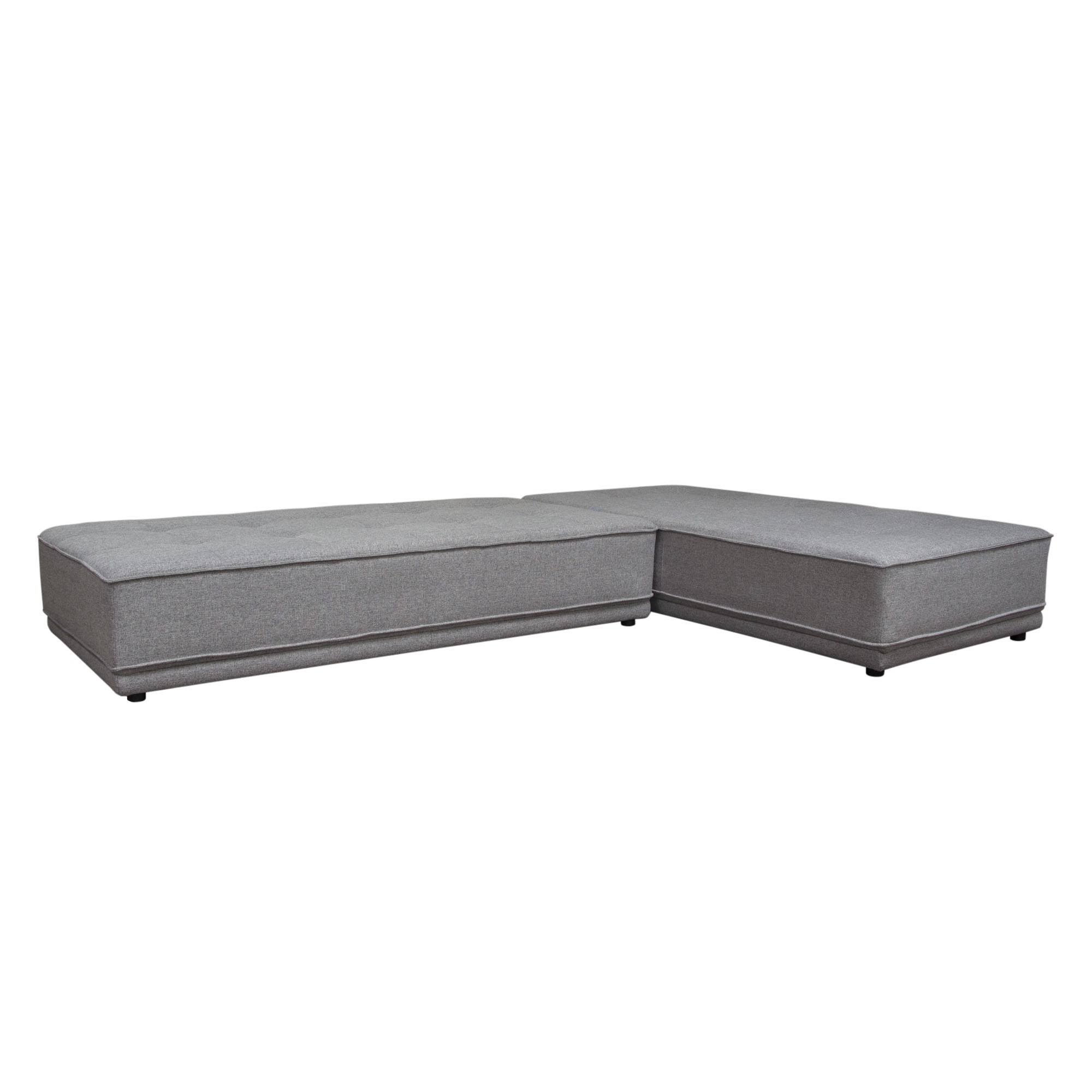 Diamond Sofa - Slate 2PC Polyester Fabric Lounge Seating Platforms with Moveable Backrest Supports in Gray