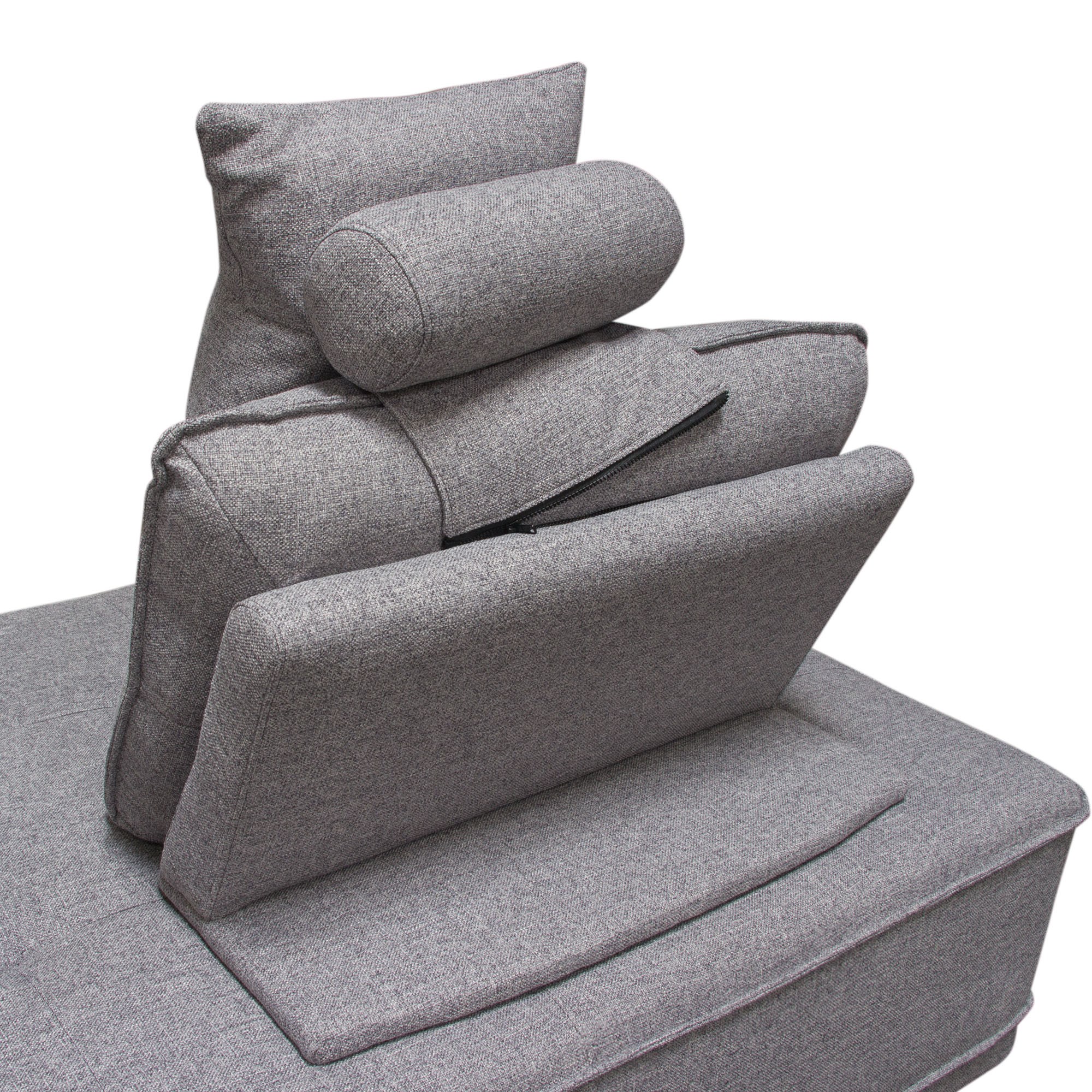 Diamond Sofa - Slate 2PC Polyester Fabric Lounge Seating Platforms with Moveable Backrest Supports in Gray