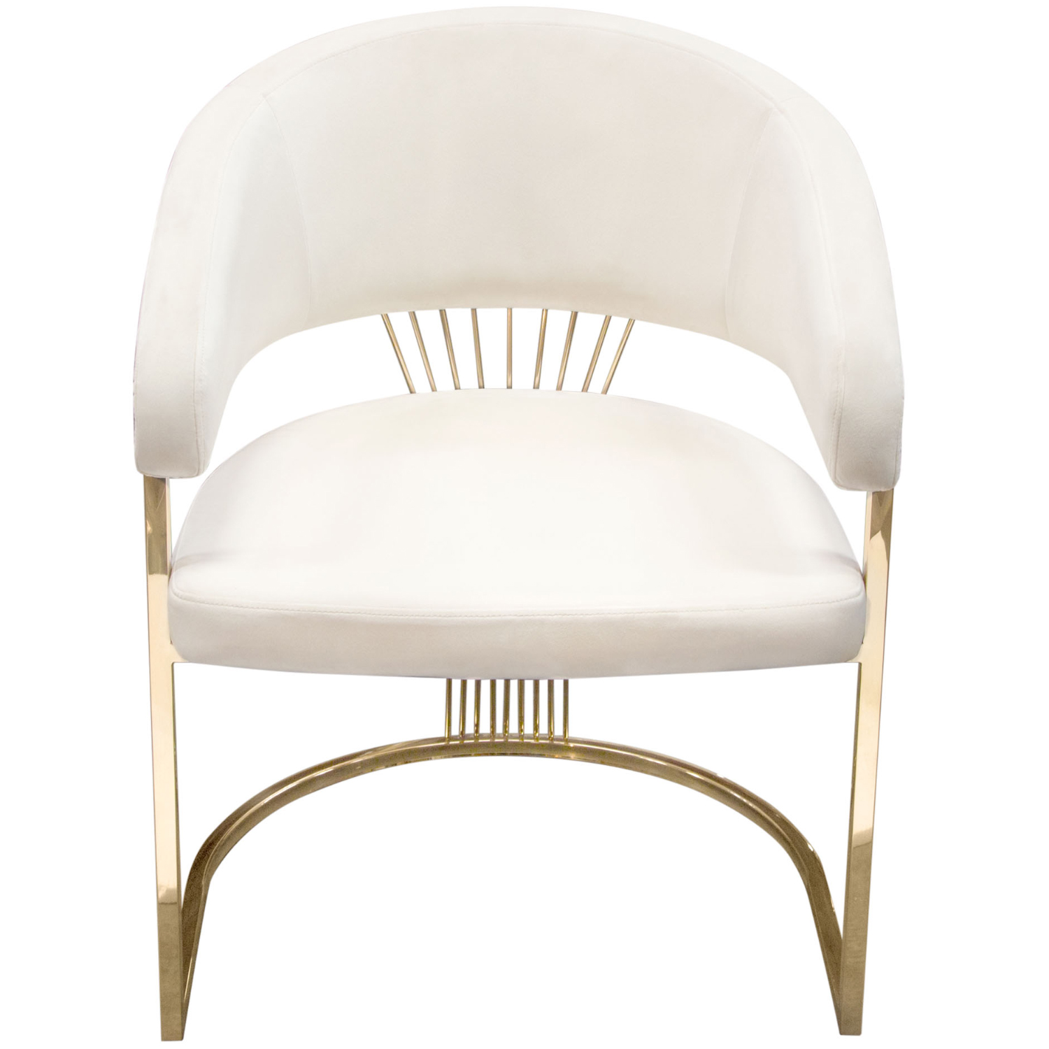 Diamond Sofa - Solstice Velvet Dining Chair with Polished Gold Metal Frame