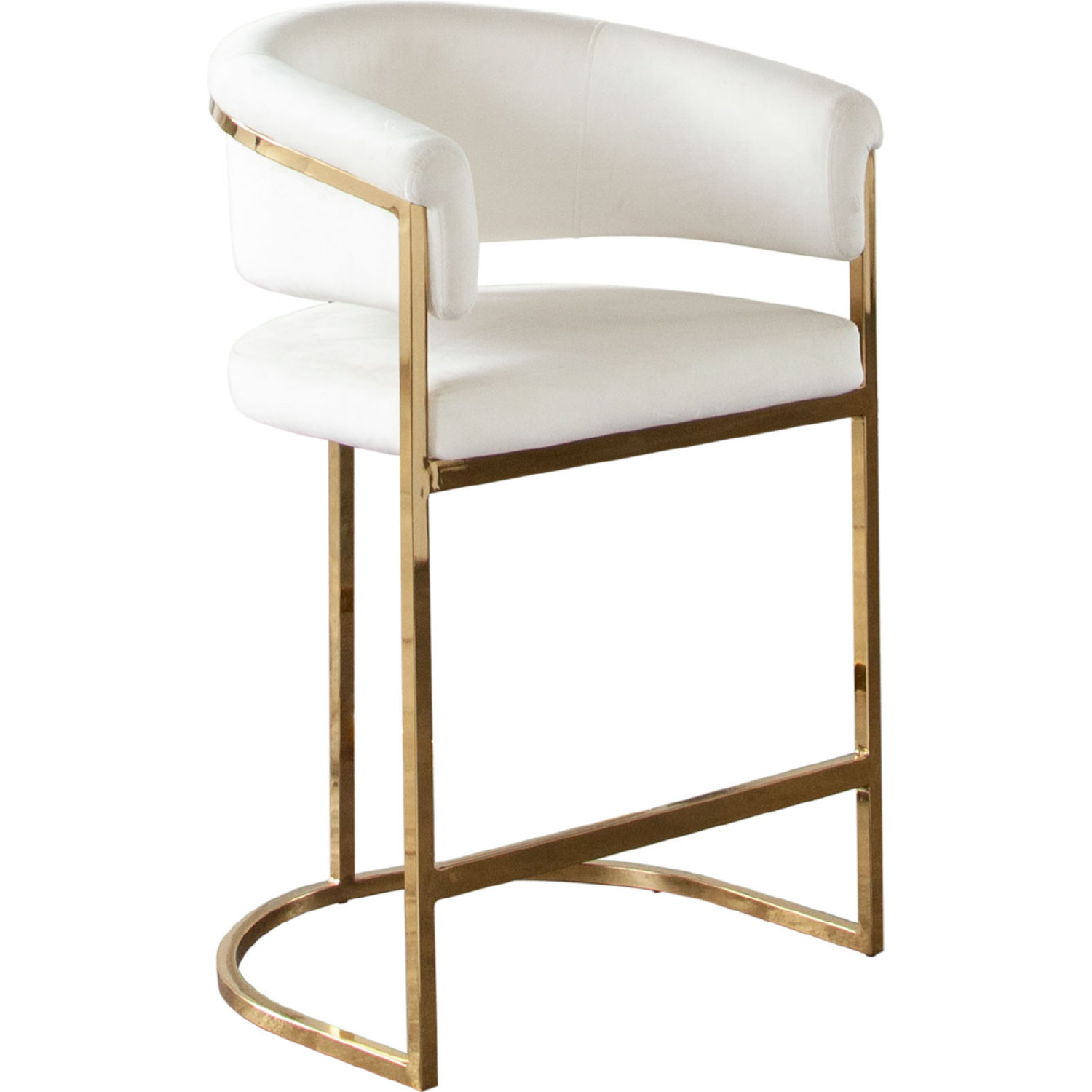 Diamond Sofa - Solstice Velvet Counter Height Chair with Polished Gold Metal Frame