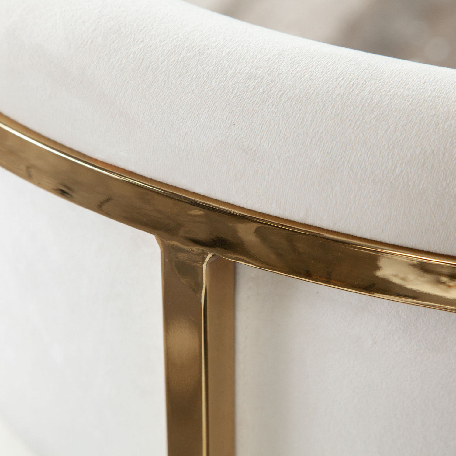 Diamond Sofa Solstice Velvet Counter Height Chair with Polished Gold Metal Frame - Cream