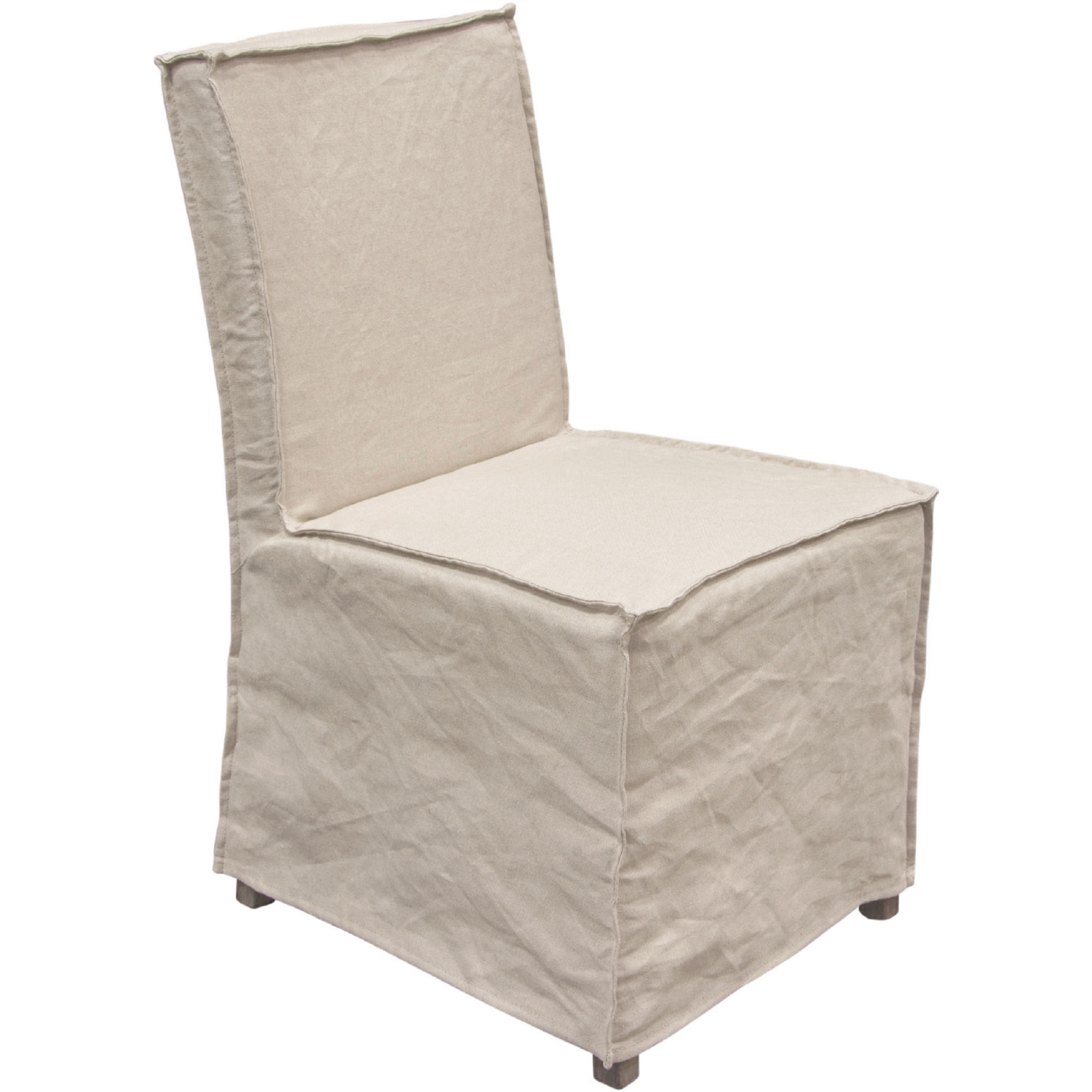 Diamond Sofa - Sonoma 2-Pack Dining Chairs with Wood Legs and Linen Removable Slipcover in Sand