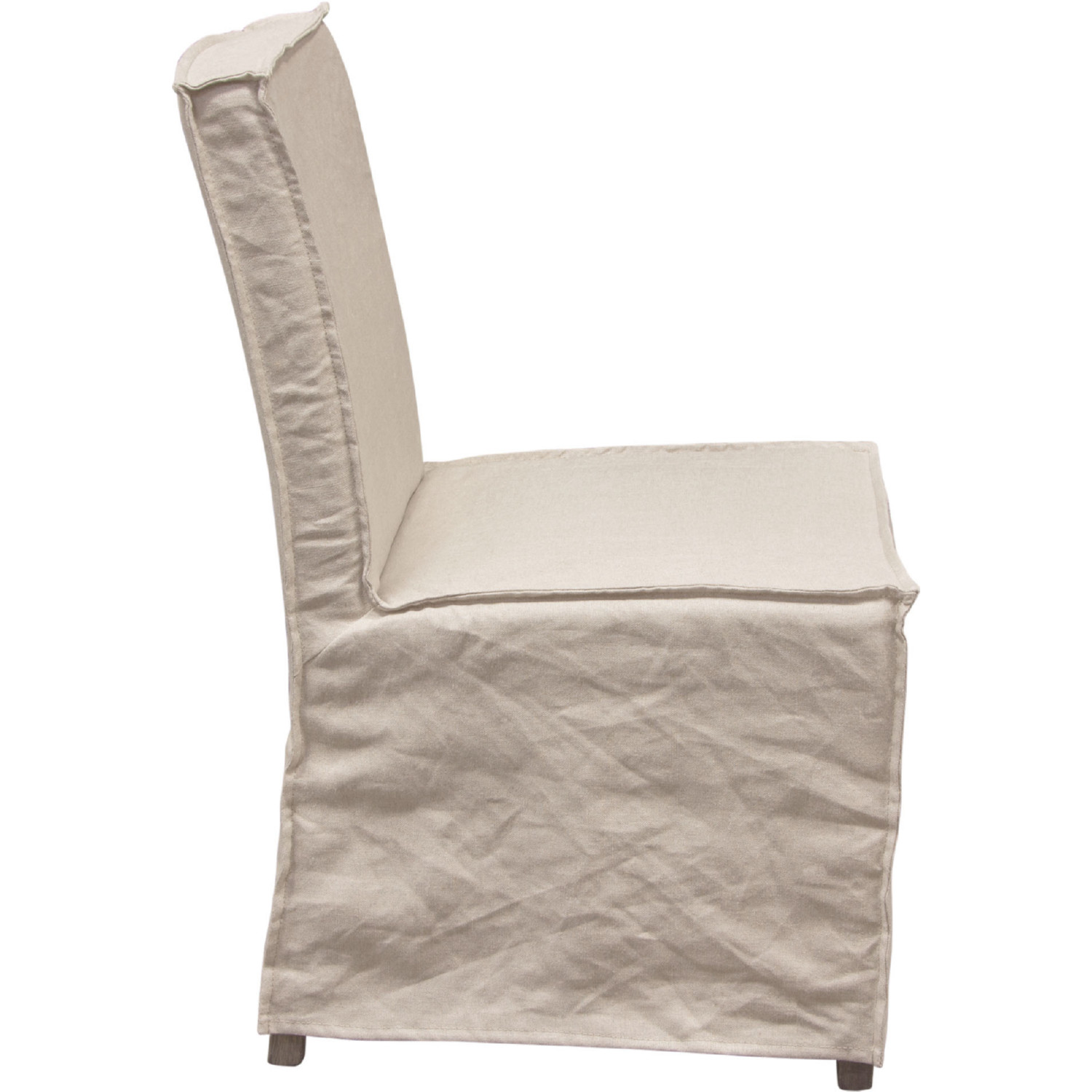 Diamond Sofa - Sonoma 2-Pack Dining Chairs with Wood Legs and Linen Removable Slipcover in Sand