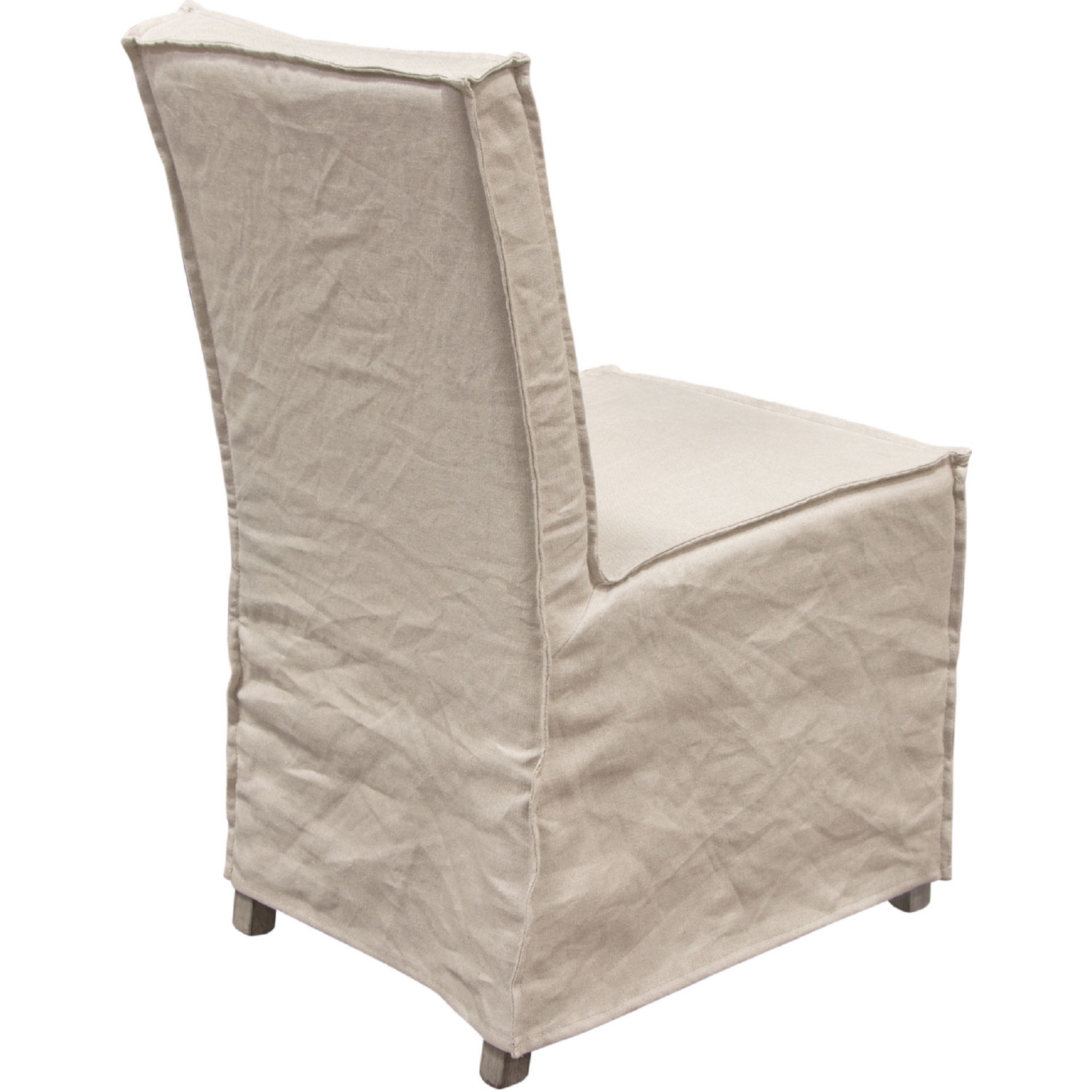 Diamond Sofa - Sonoma 2-Pack Dining Chairs with Wood Legs and Linen Removable Slipcover in Sand