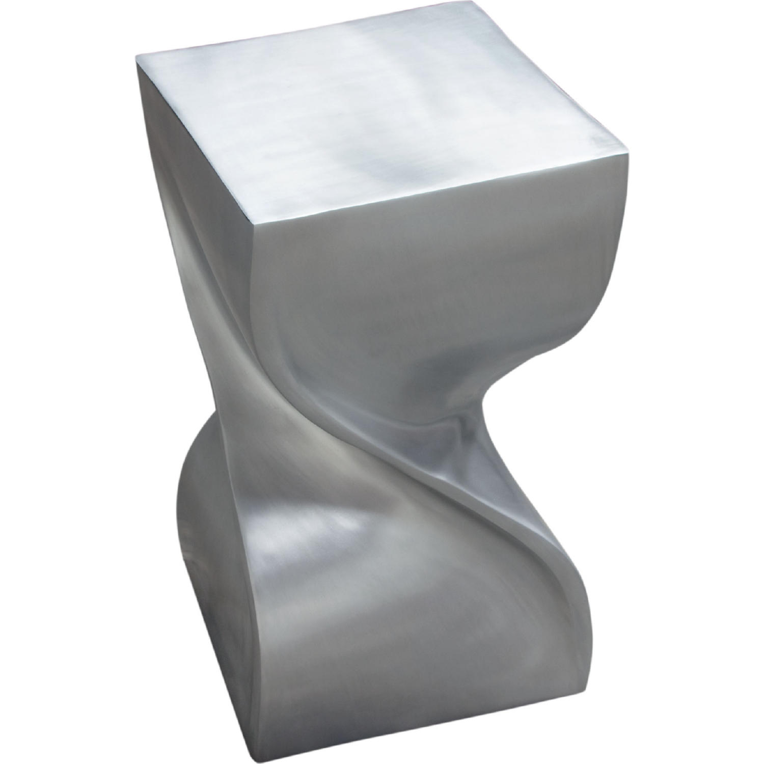 Diamond Sofa - Spire Square Accent Table in Casted Aluminum in Nickel Finish