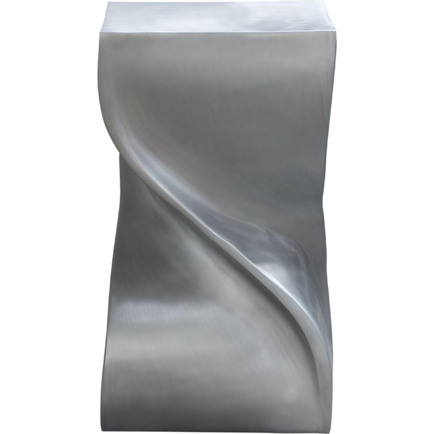 Diamond Sofa - Spire Square Accent Table in Casted Aluminum in Nickel Finish