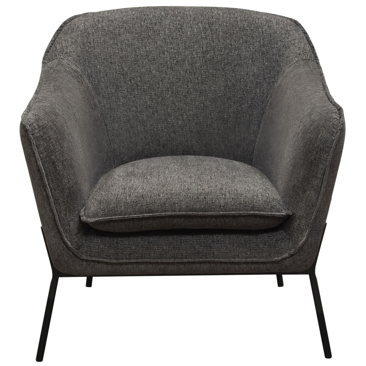 Diamond Sofa™ Status Fabric Accent Chair with Metal Leg - Gray