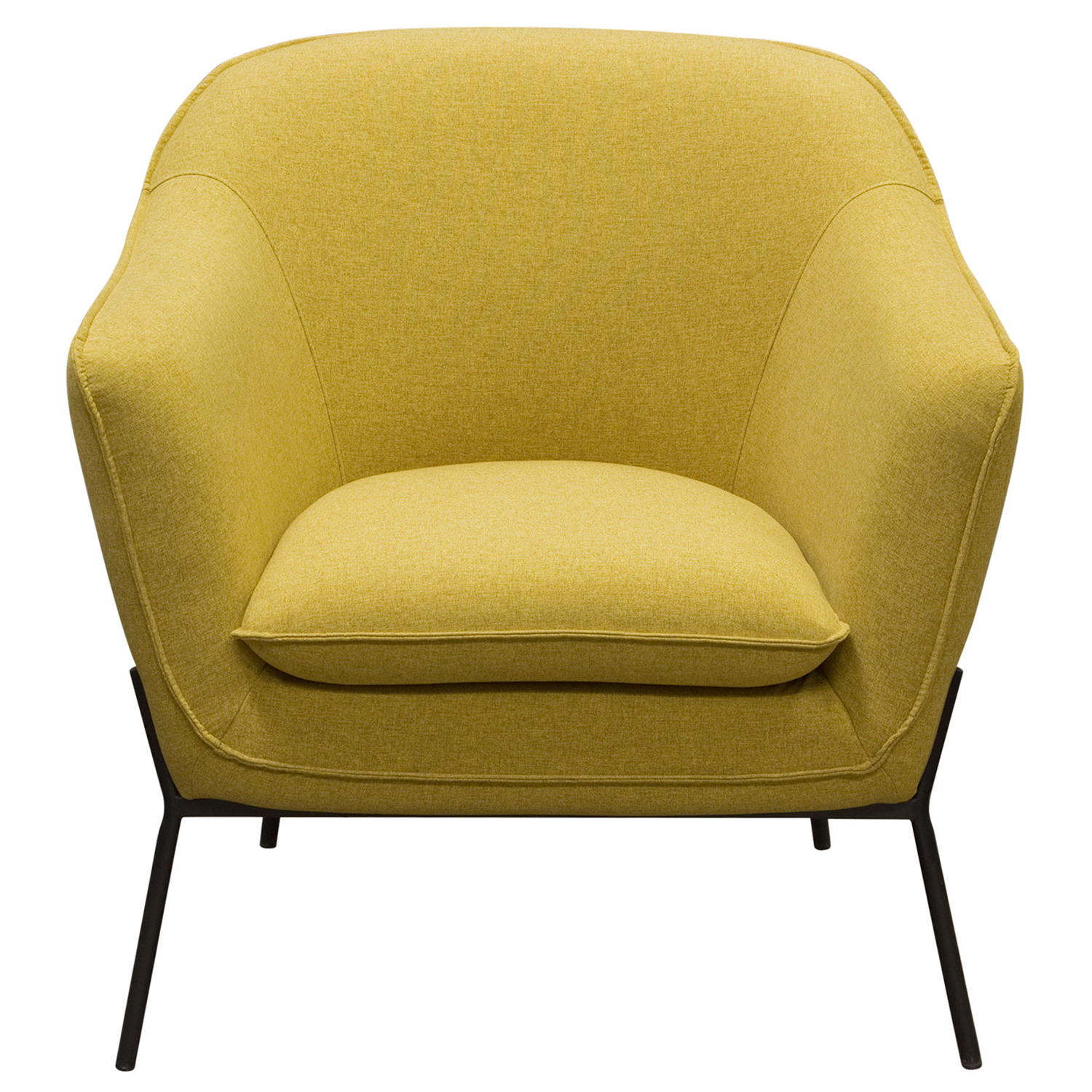 Diamond Sofa™ Status Fabric Accent Chair with Metal Leg - Yellow