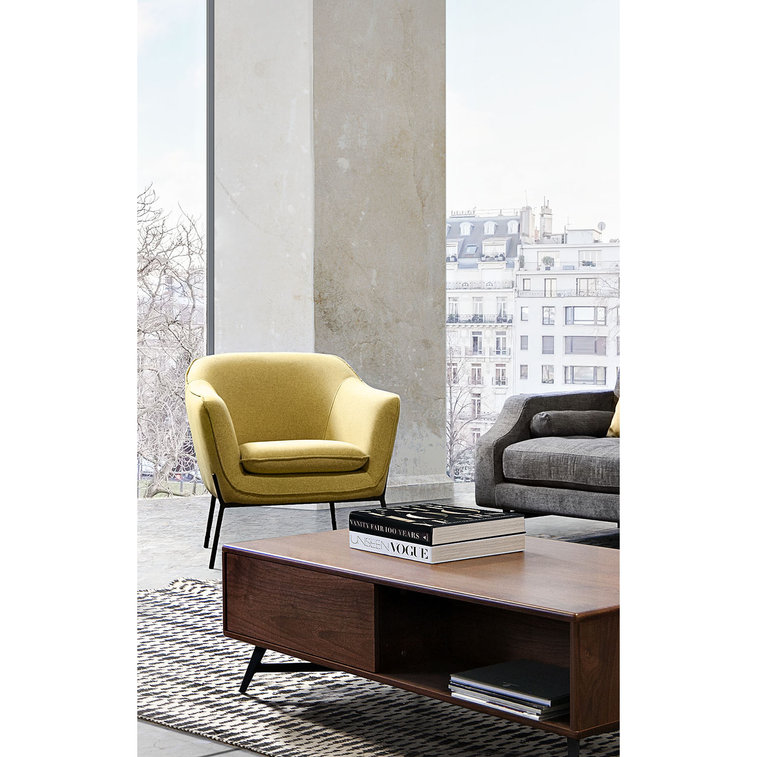 Diamond Sofa™ Status Fabric Accent Chair with Metal Leg - Yellow