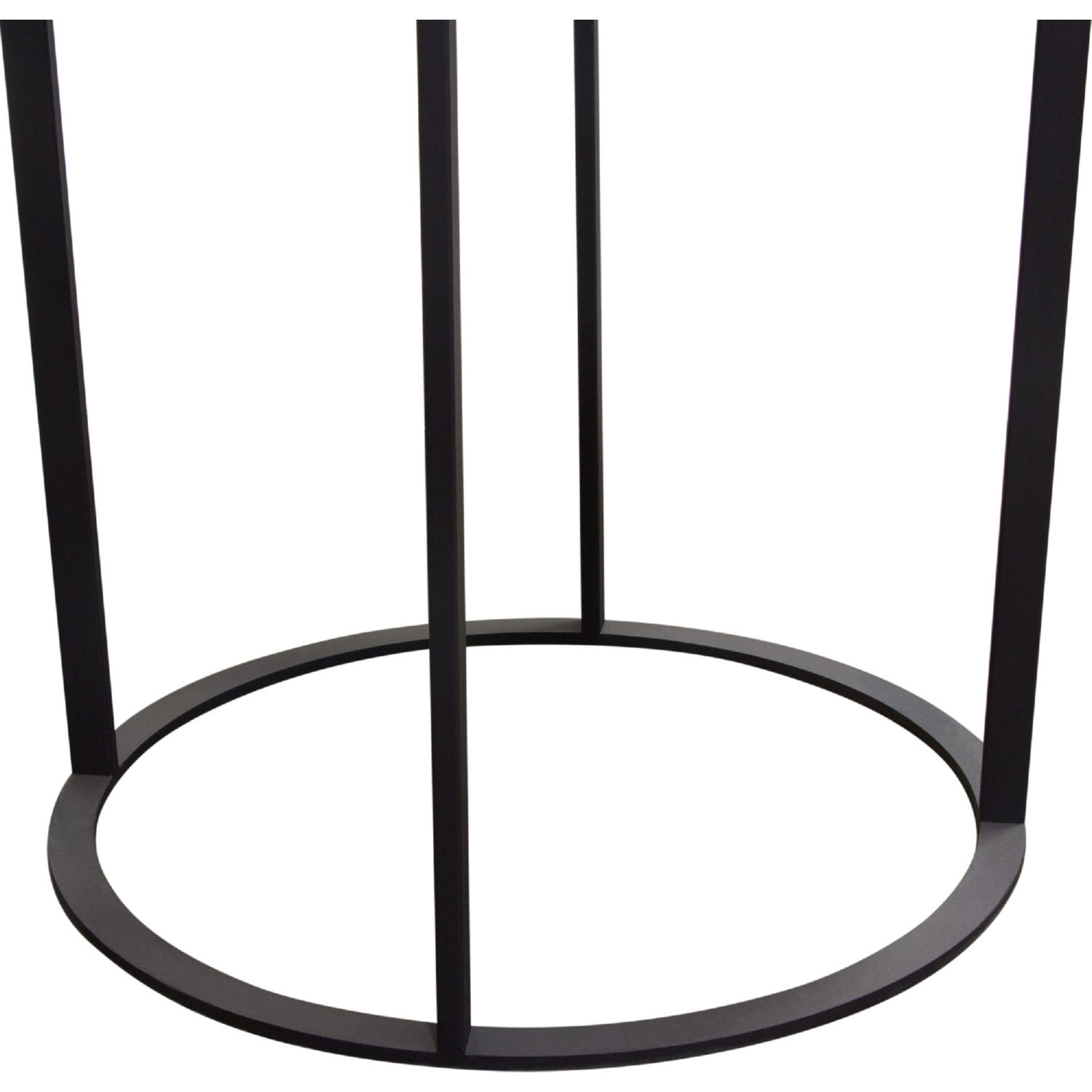 Diamond Sofa - Surface Round End Table with Engineered Marble Top & Black Powder Coated Metal Base