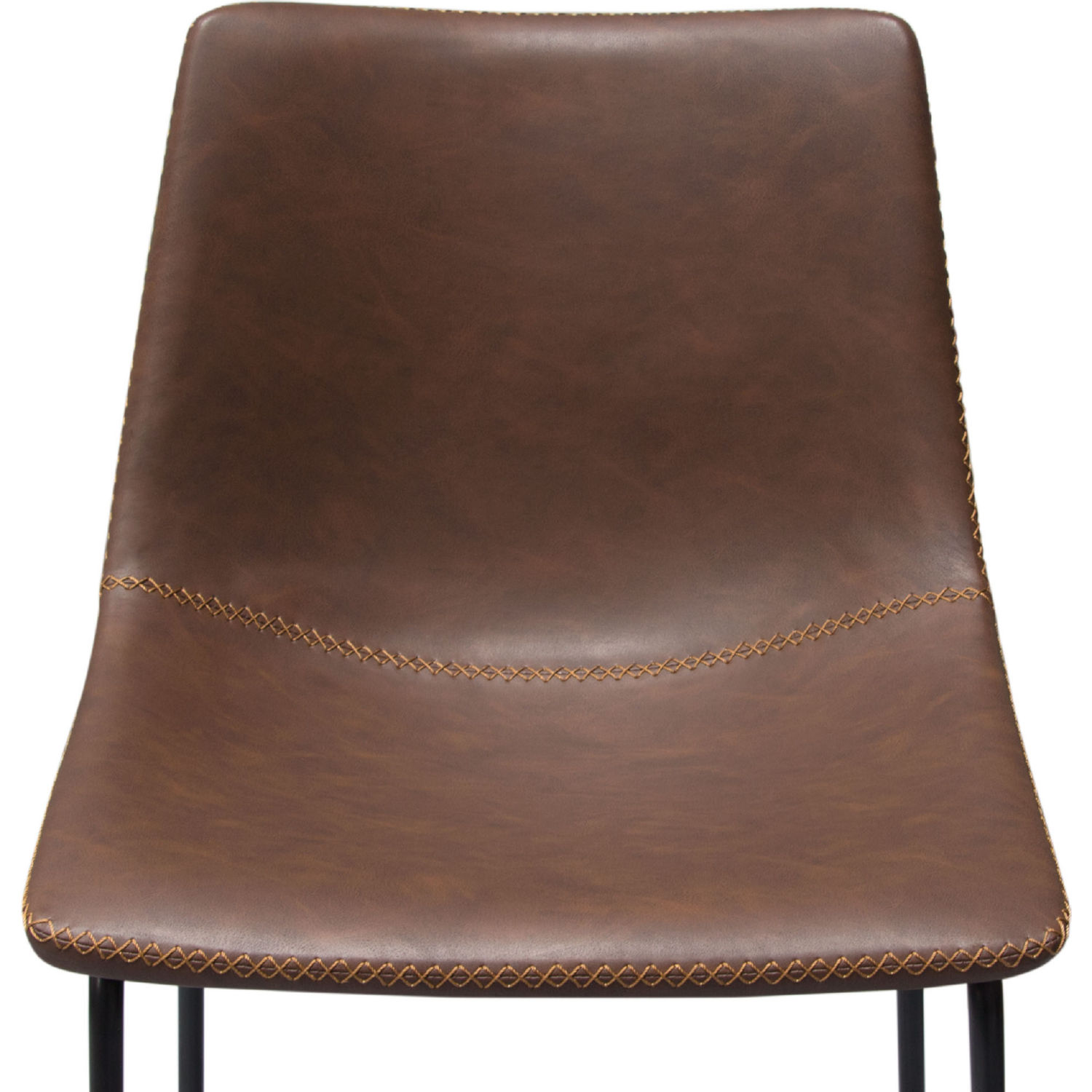 Diamond Sofa - Theo Leatherette Bar Height Chairs with Black Metal Base (Set of 2) in Chocolate