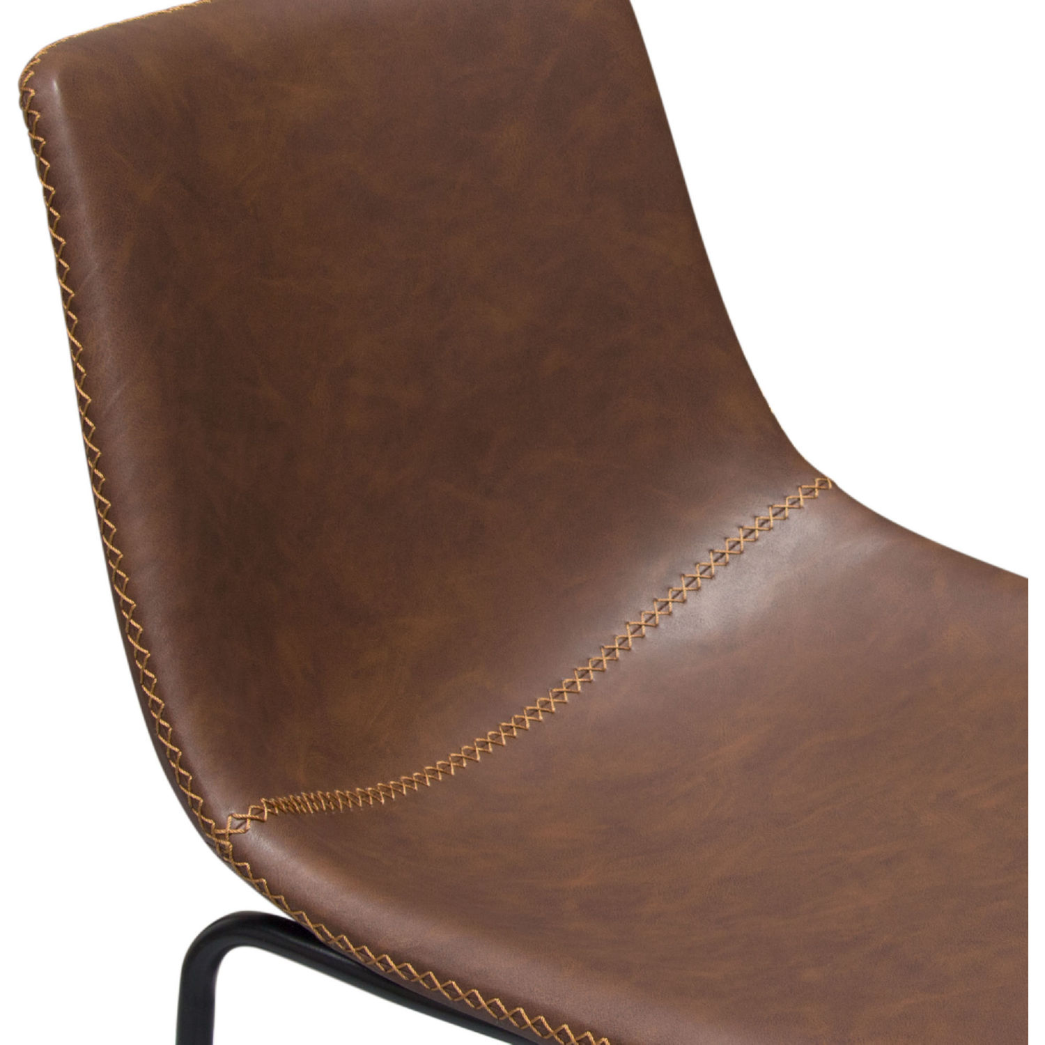 Diamond Sofa - Theo Leatherette Bar Height Chairs with Black Metal Base (Set of 2) in Chocolate