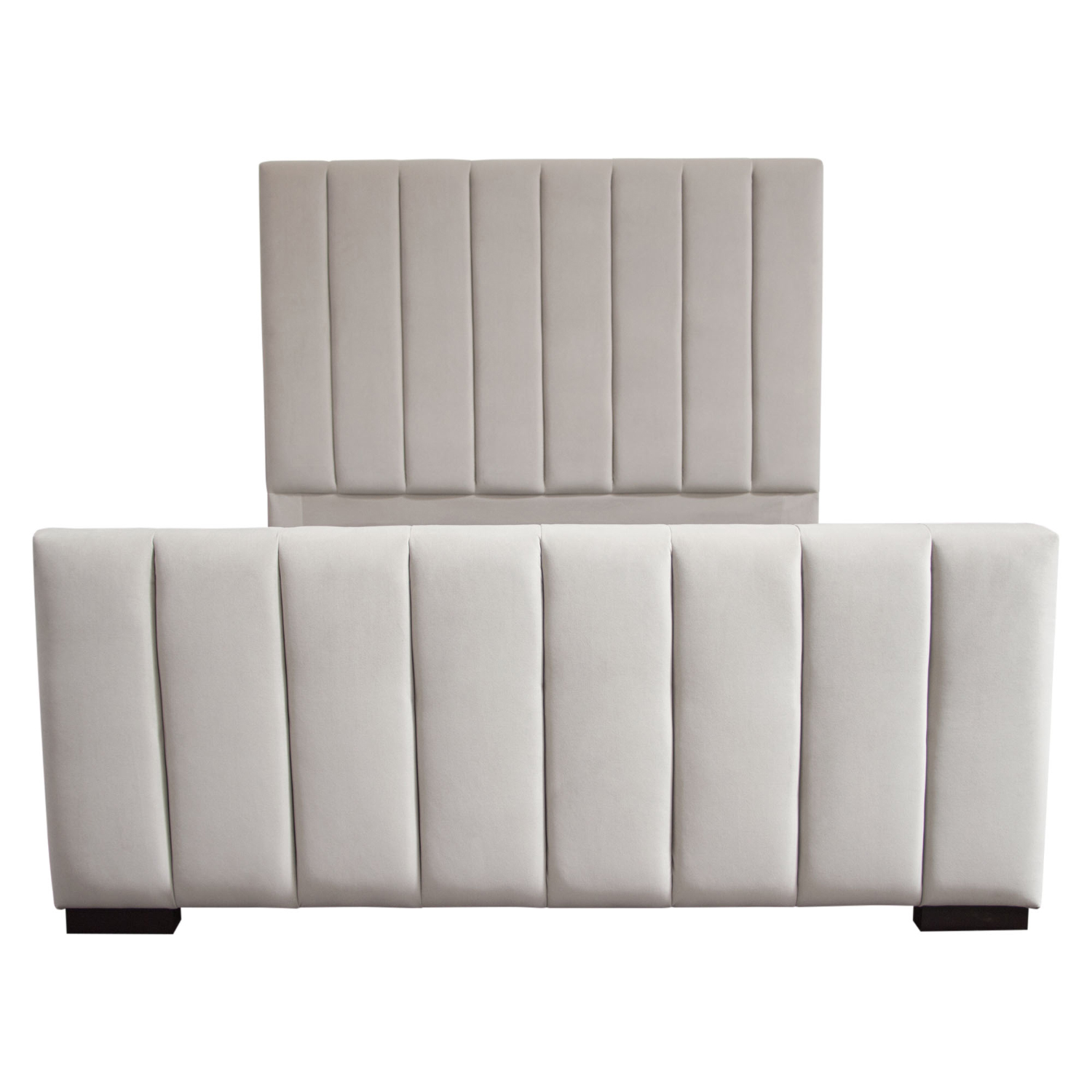 Diamond Sofa Venus Vertical Channel Velvet Tufted Queen Bed - Light Gray