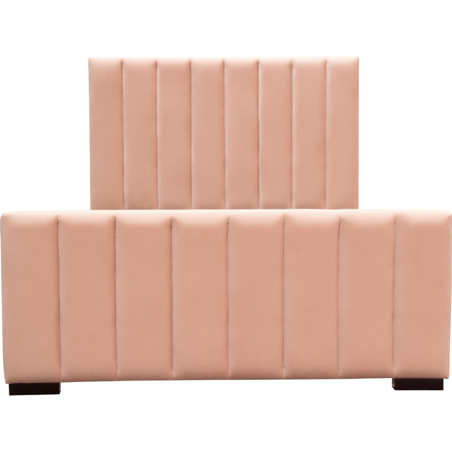 Diamond Sofa Venus Vertical Channel Velvet Tufted Eastern King Bed - Blush Pink