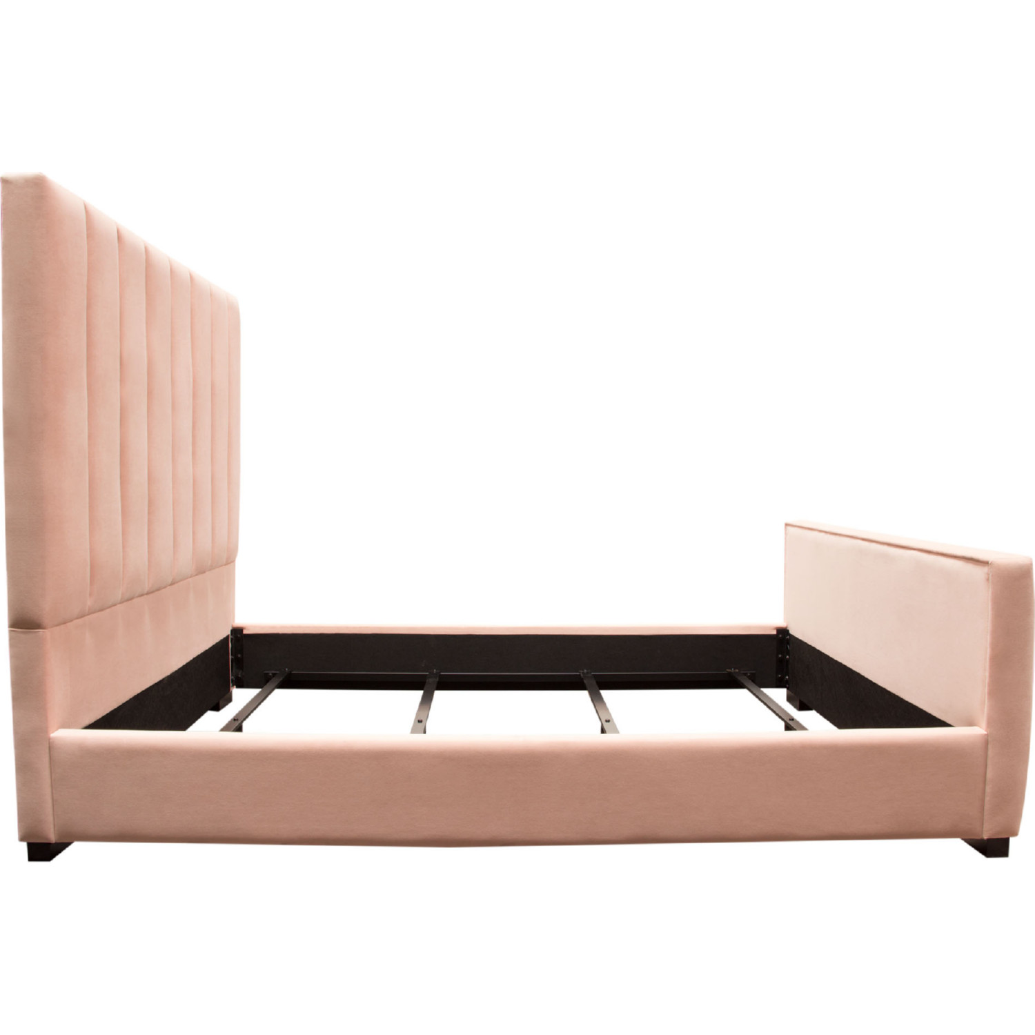 Diamond Sofa Venus Vertical Channel Velvet Tufted Eastern King Bed - Blush Pink