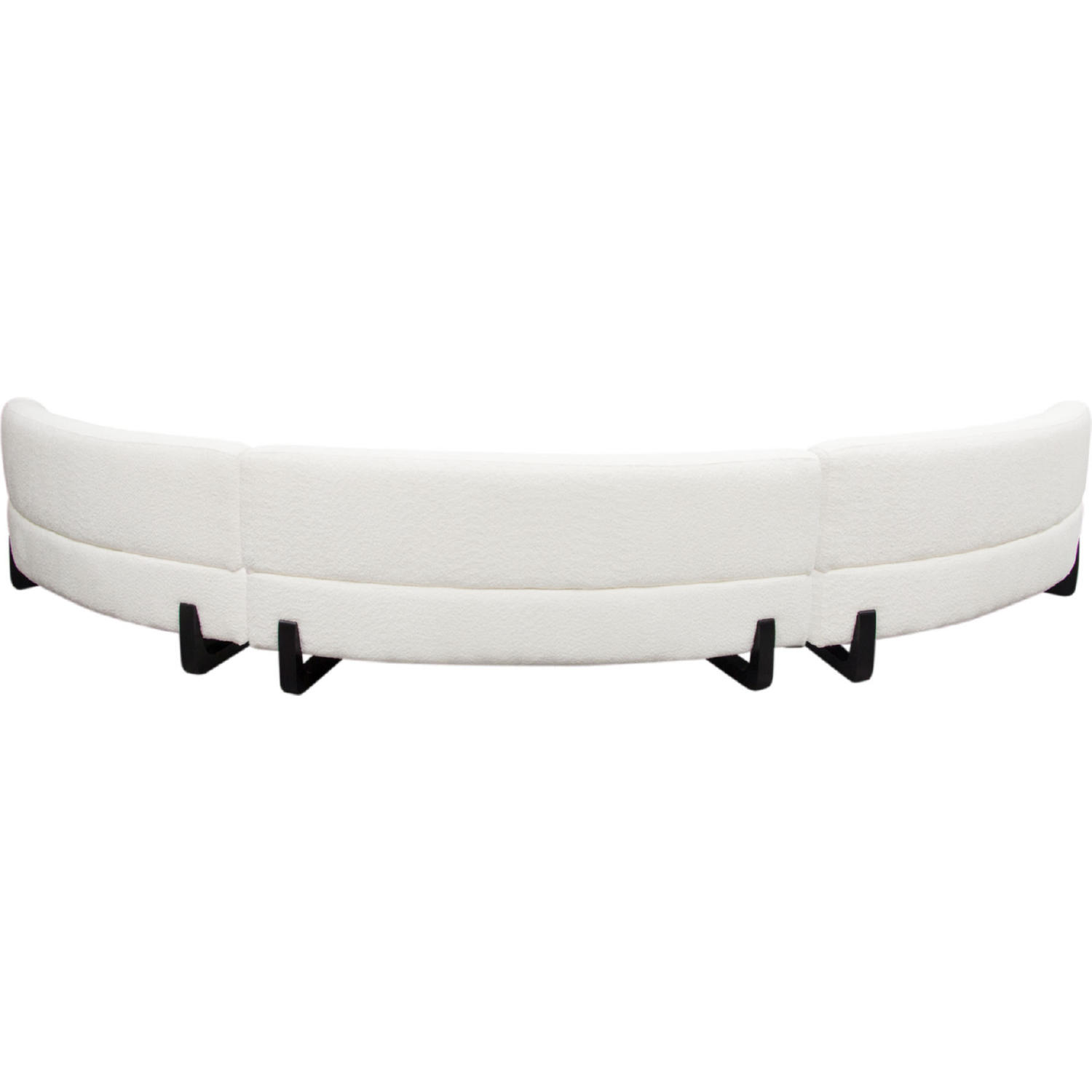 Diamond Sofa - Vesper 3PC Faux Shearling Modular Curved Armless Sofa with Black Wood Leg Base in White