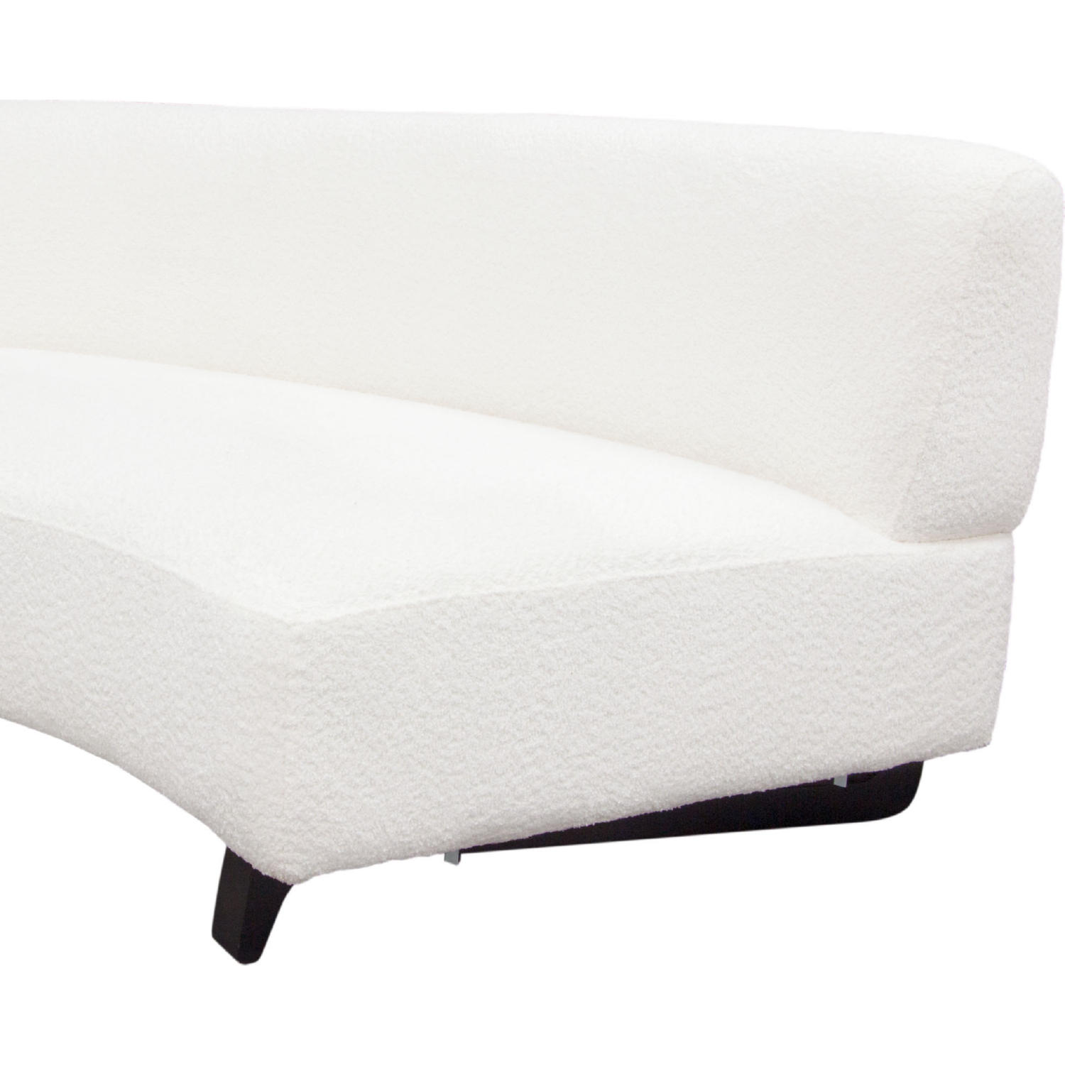 Diamond Sofa - Vesper 3PC Faux Shearling Modular Curved Armless Sofa with Black Wood Leg Base in White