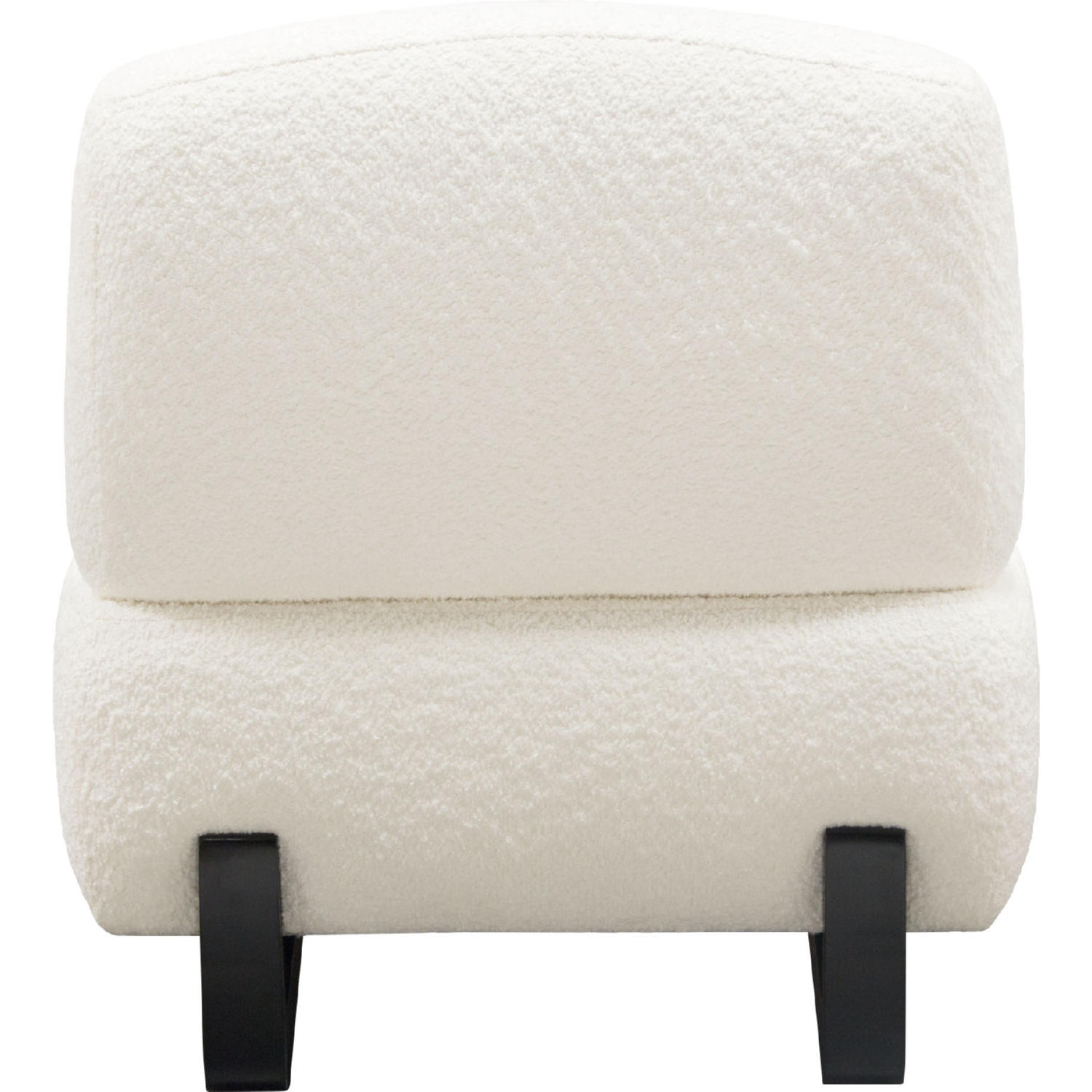 Diamond Sofa™ Vesper Faux Shearling Armless Chair with Black Wood Leg Base - White