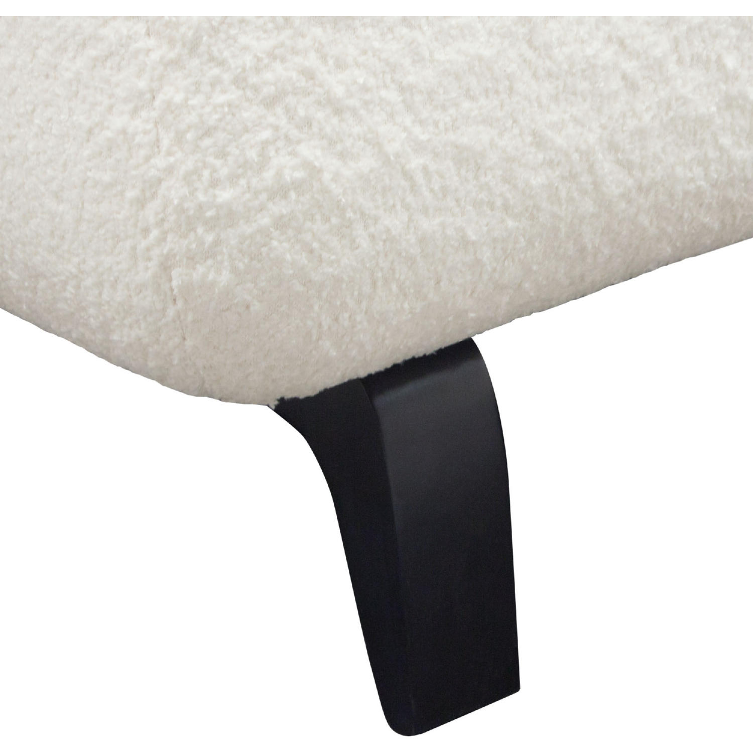 Diamond Sofa™ Vesper Faux Shearling Armless Chair with Black Wood Leg Base - White