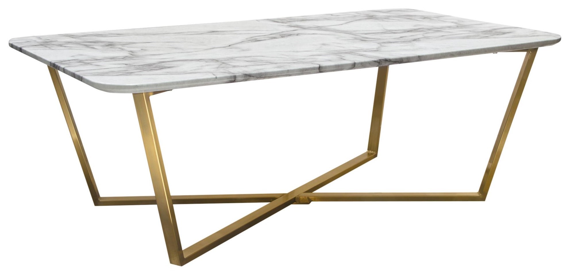 Diamond Sofa - Vida Cocktail Table with Faux Marble Top and Brushed Gold Metal Frame