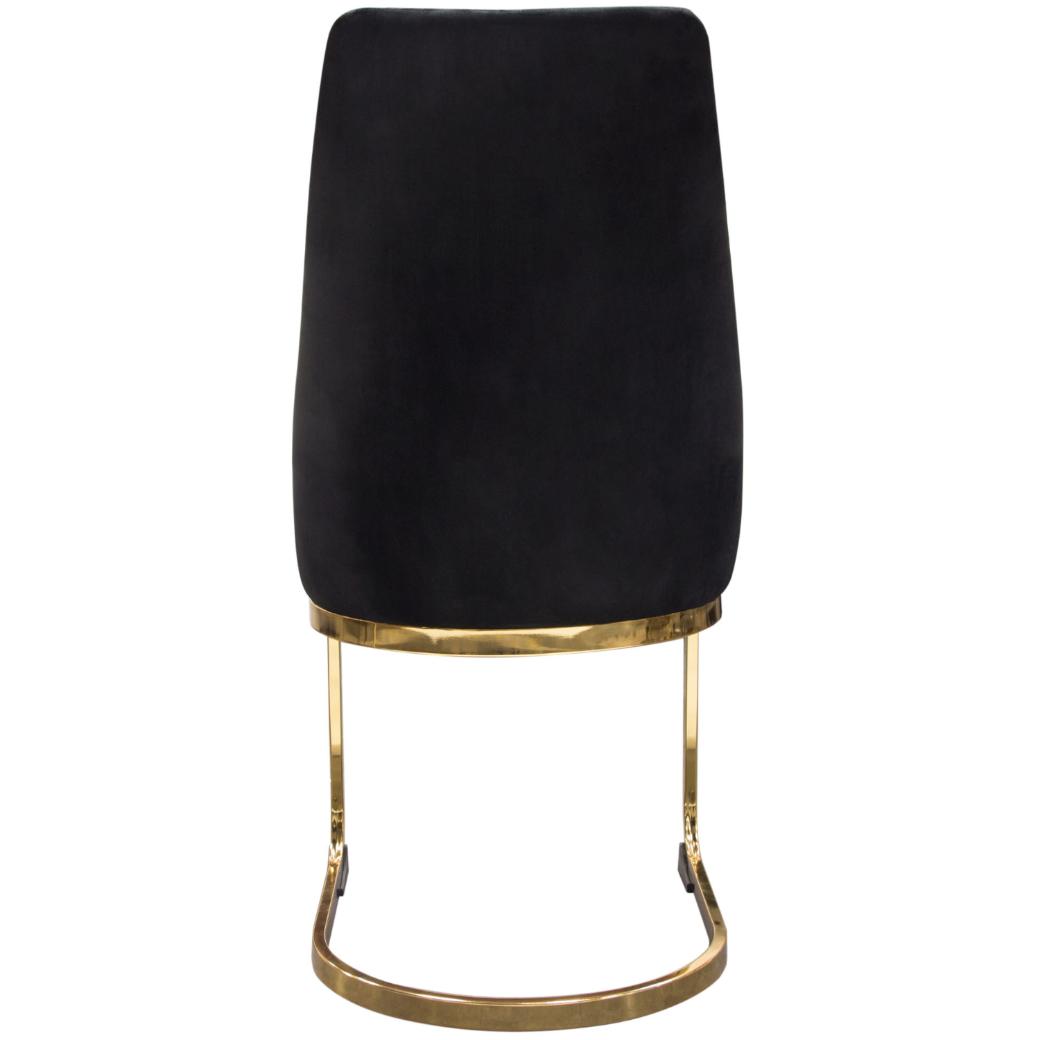 Diamond Sofa Vogue Velvet Dining Chairs with Polished Gold Metal Base (Set of 2) - Black