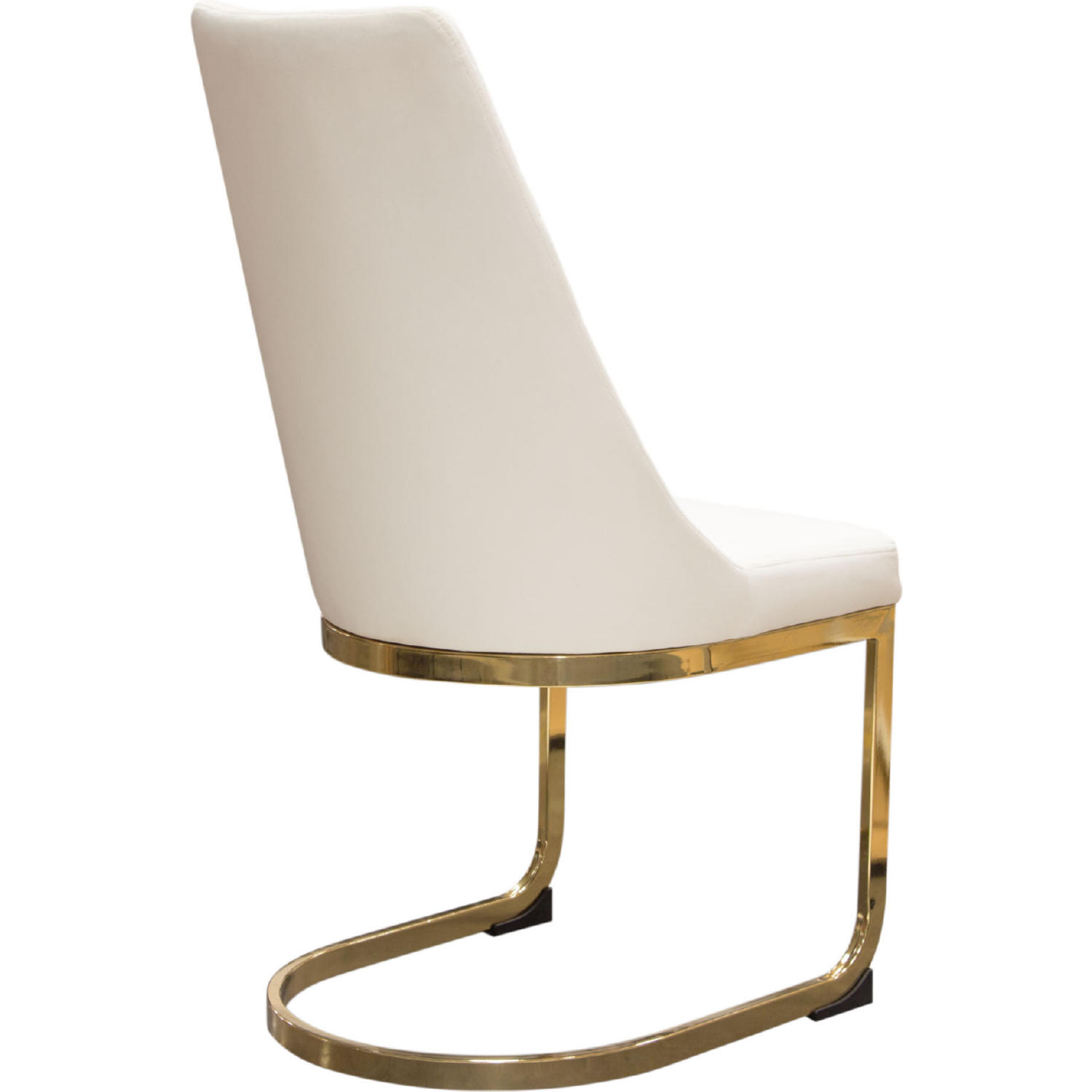 Diamond Sofa Vogue Velvet Dining Chairs with Polished Gold Metal Base (Set of 2) - Cream