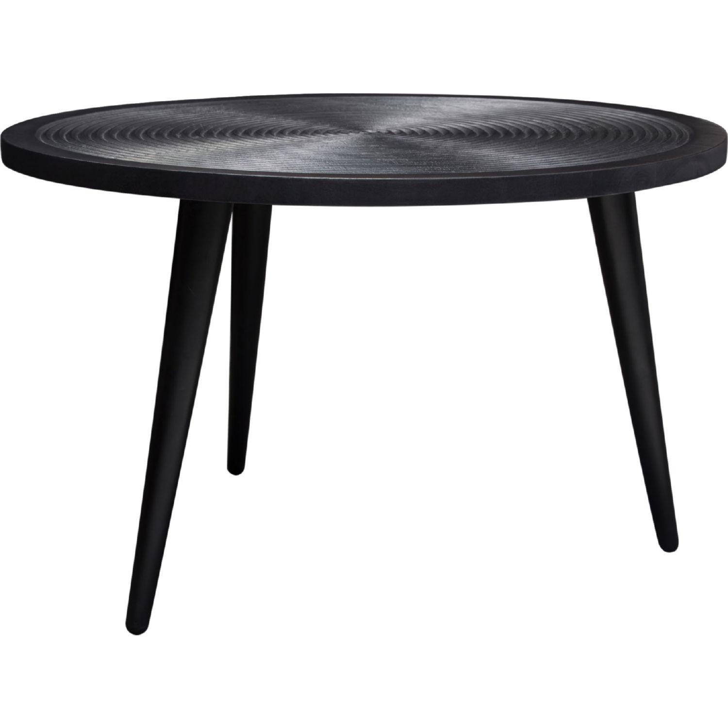 Diamond Sofa - Vortex Round Cocktail Table in Solid Mango Wood Top & Iron Legs in Black Finish