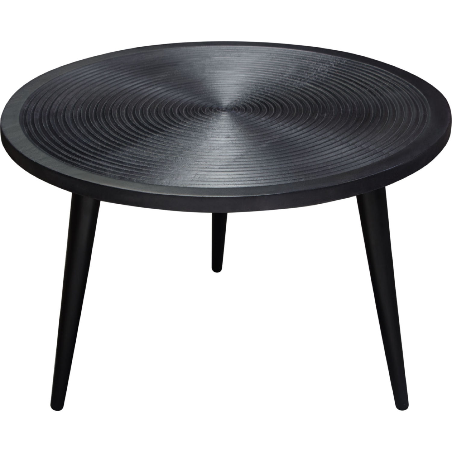 Diamond Sofa - Vortex Round Cocktail Table in Solid Mango Wood Top & Iron Legs in Black Finish