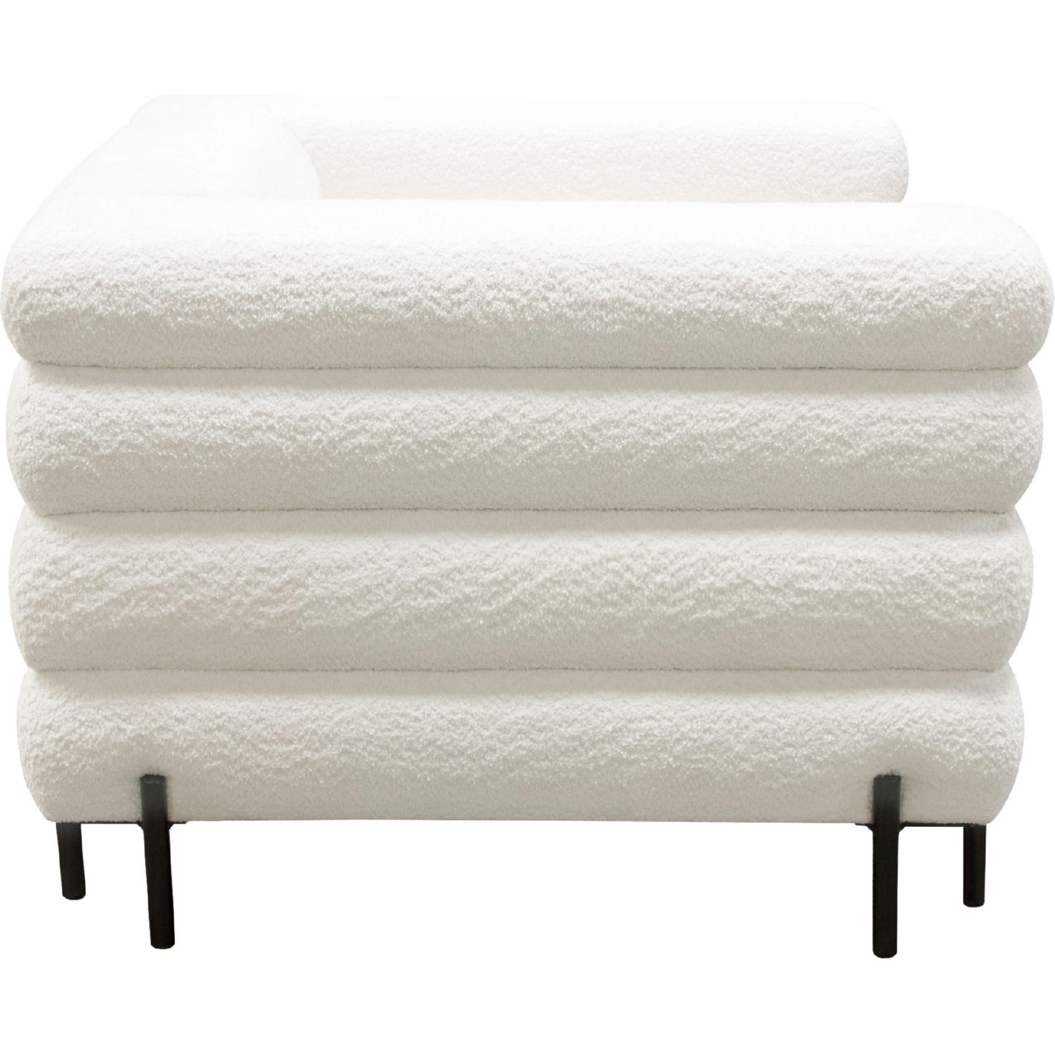 Diamond Sofa™ Vox Faux Shearling Chair with Black Powder Metal Legs - White