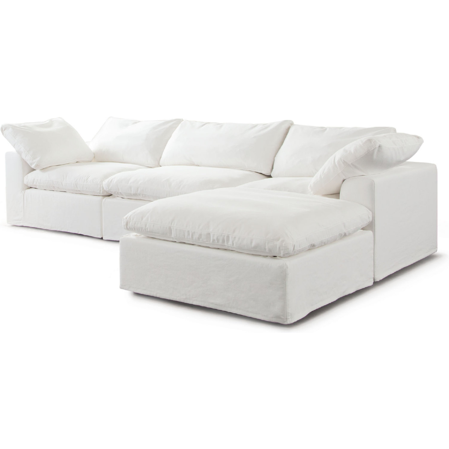 Diamond Sofa - Willow 4PC Linen Fabric Modular Reversible Chaise Sectional in White