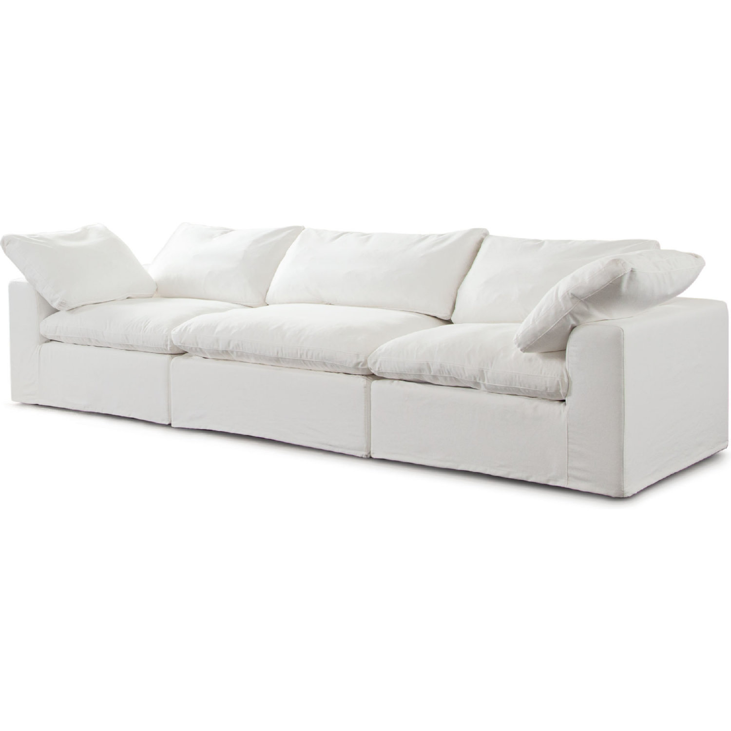 Diamond Sofa Willow 3PC Linen Fabric Modular Sofa - White