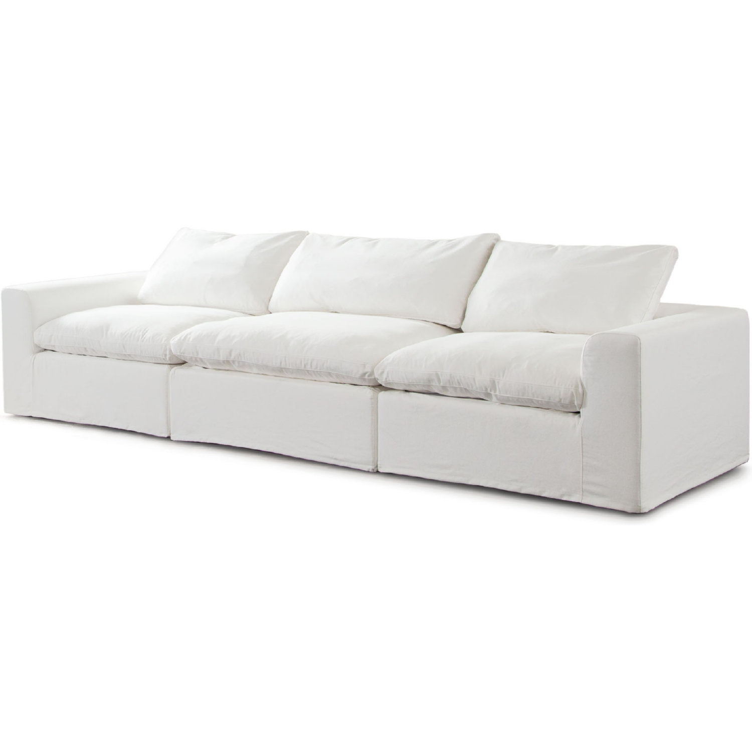 Diamond Sofa Willow 3PC Linen Fabric Modular Sofa - White