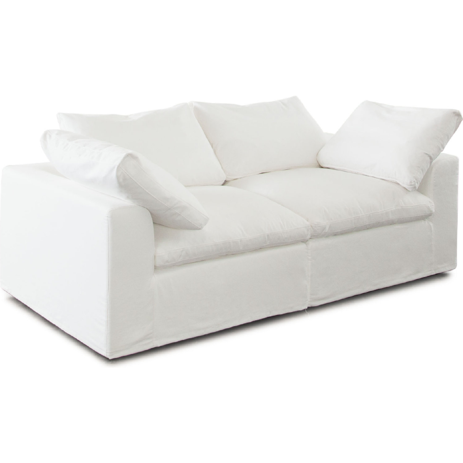 Diamond Sofa Willow 2PC Linen Fabric Modular Sofa - White