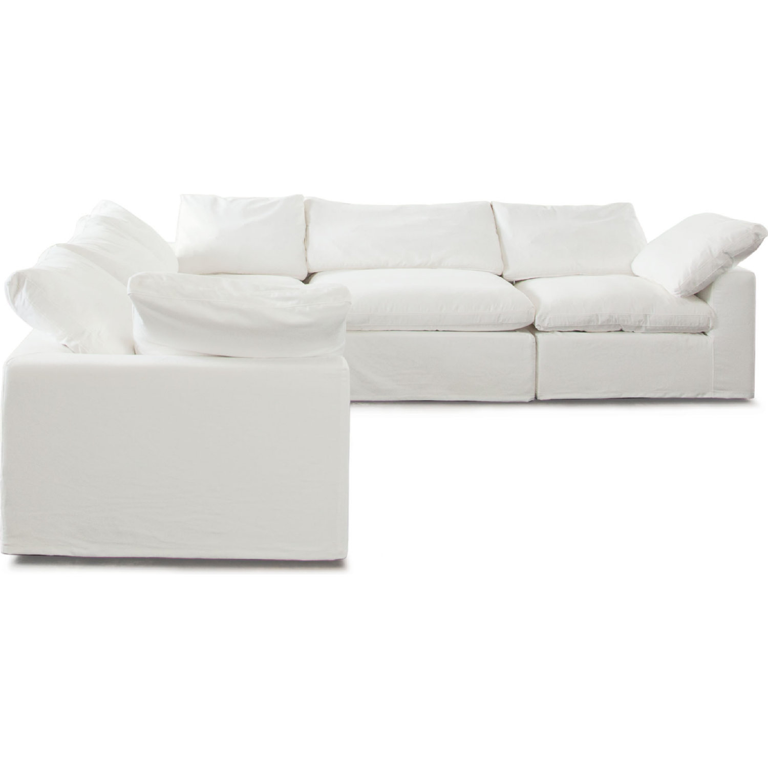 Diamond Sofa - Willow 5PC Linen Fabric Corner Sectional in White