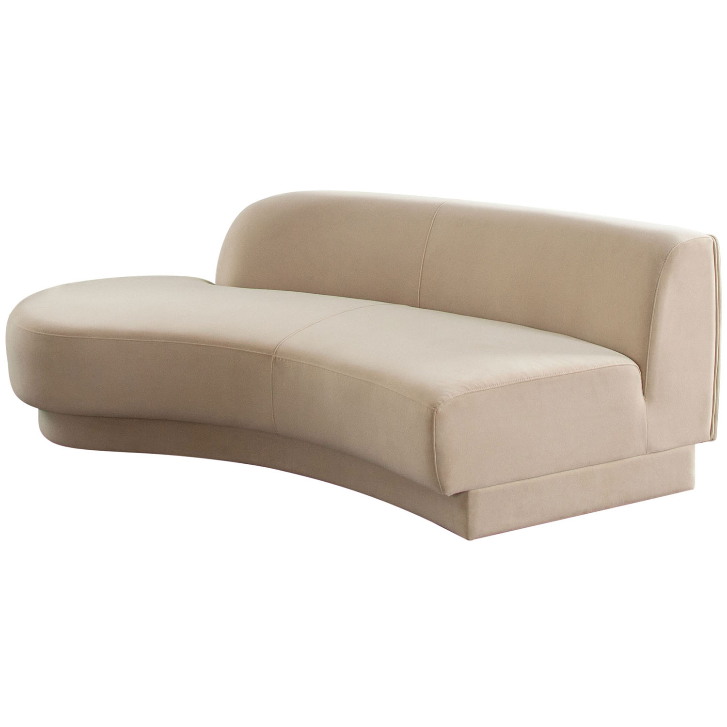 Diamond Sofa Zelda LF Performance Velvet Curved Chaise with One Accent Pillow Ball - Light Camel