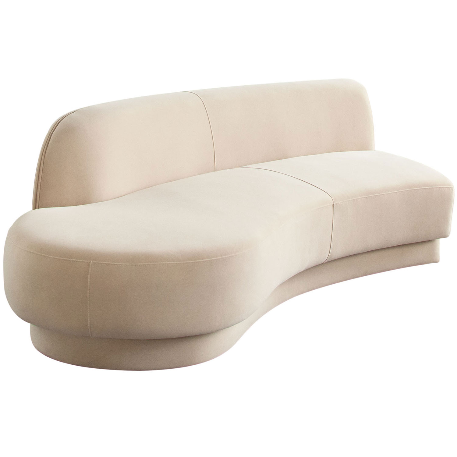 Diamond Sofa Zelda LF Performance Velvet Curved Chaise with One Accent Pillow Ball - Light Camel