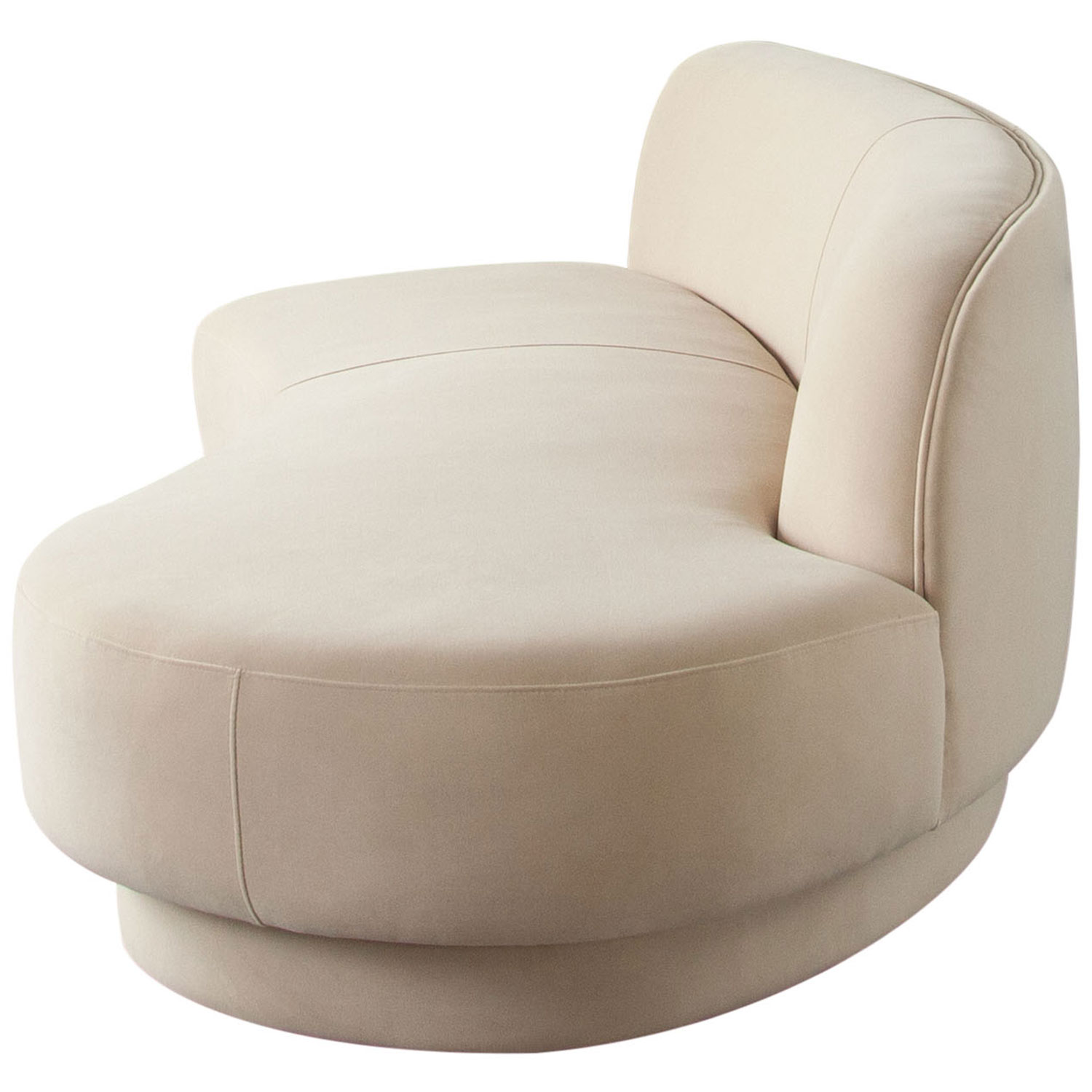 Diamond Sofa Zelda RF Performance Velvet Curved Chaise with One Accent Pillow Ball - Light Camel