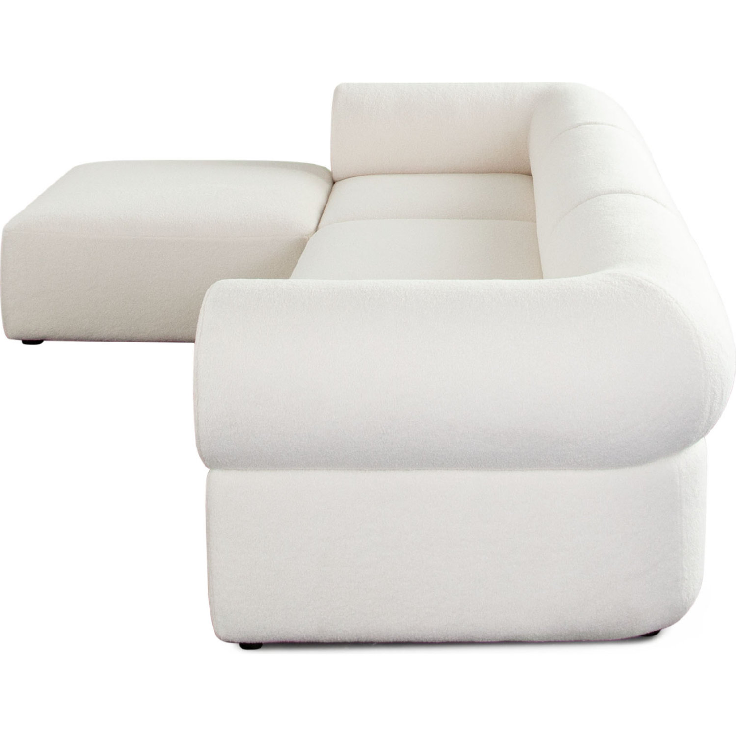 Diamond Sofa Zia 4PC Sherpa Fabric Modular Reversible Chaise Sectional - Ivory