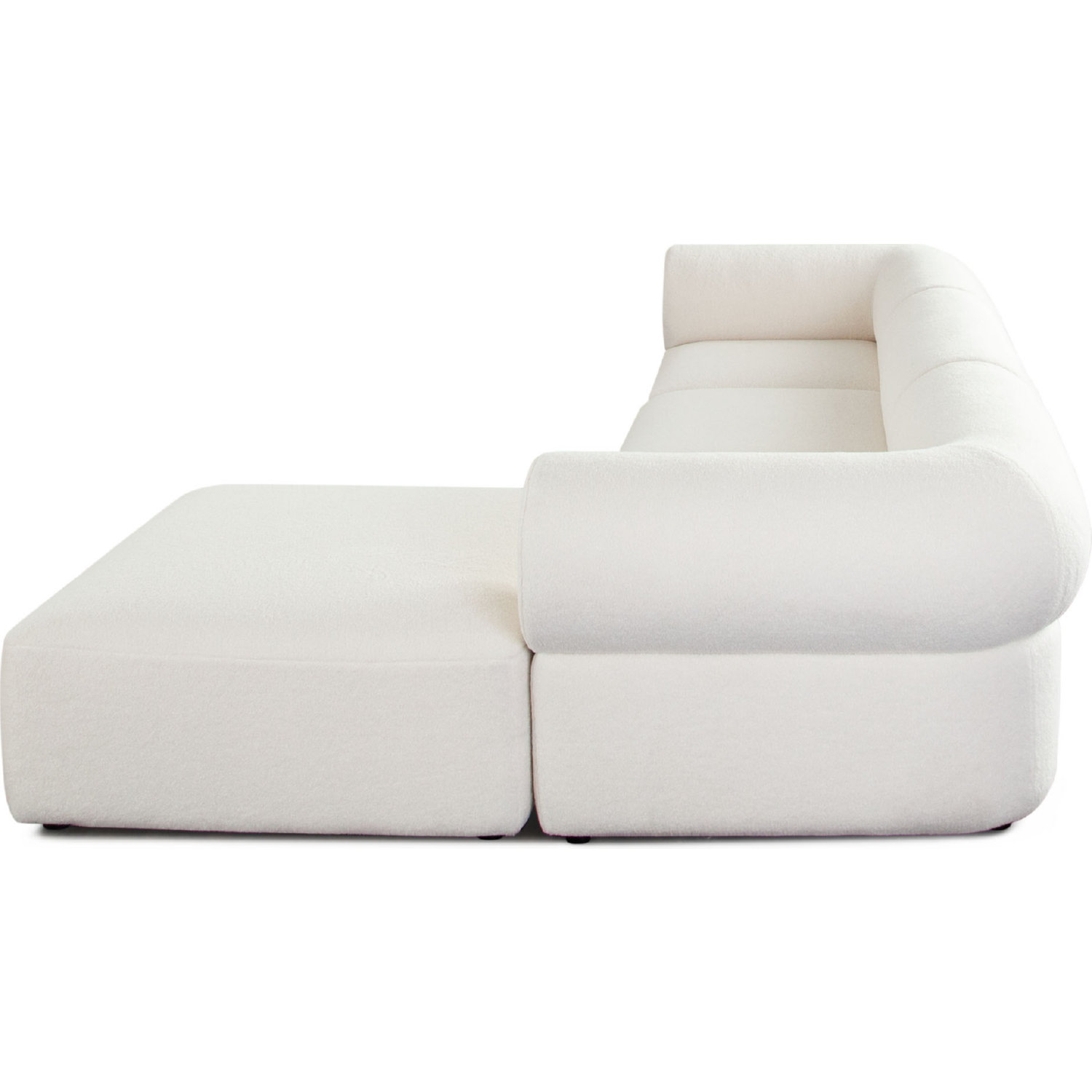 Diamond Sofa Zia 4PC Sherpa Fabric Modular Reversible Chaise Sectional - Ivory