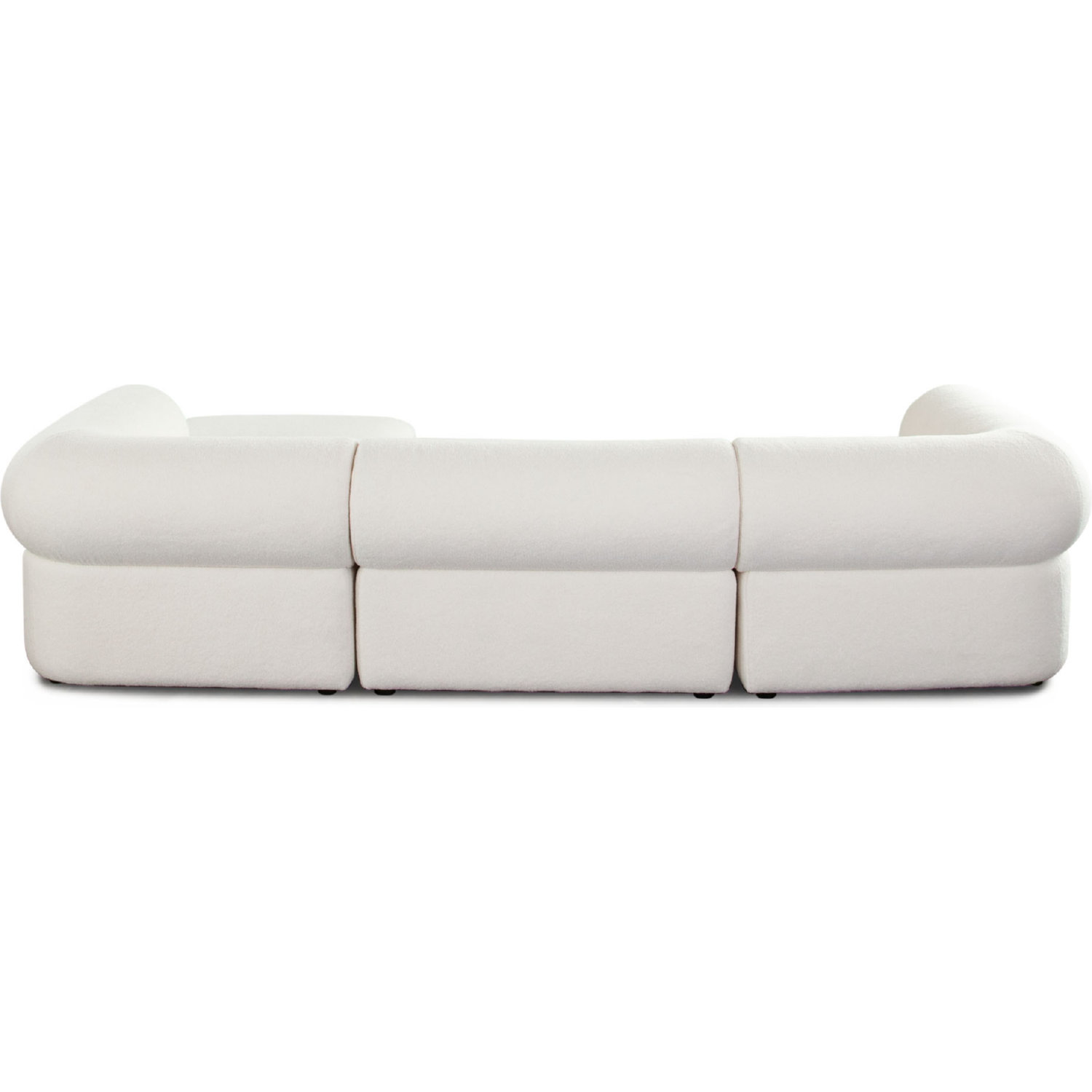 Diamond Sofa Zia 4PC Sherpa Fabric Modular Reversible Chaise Sectional - Ivory