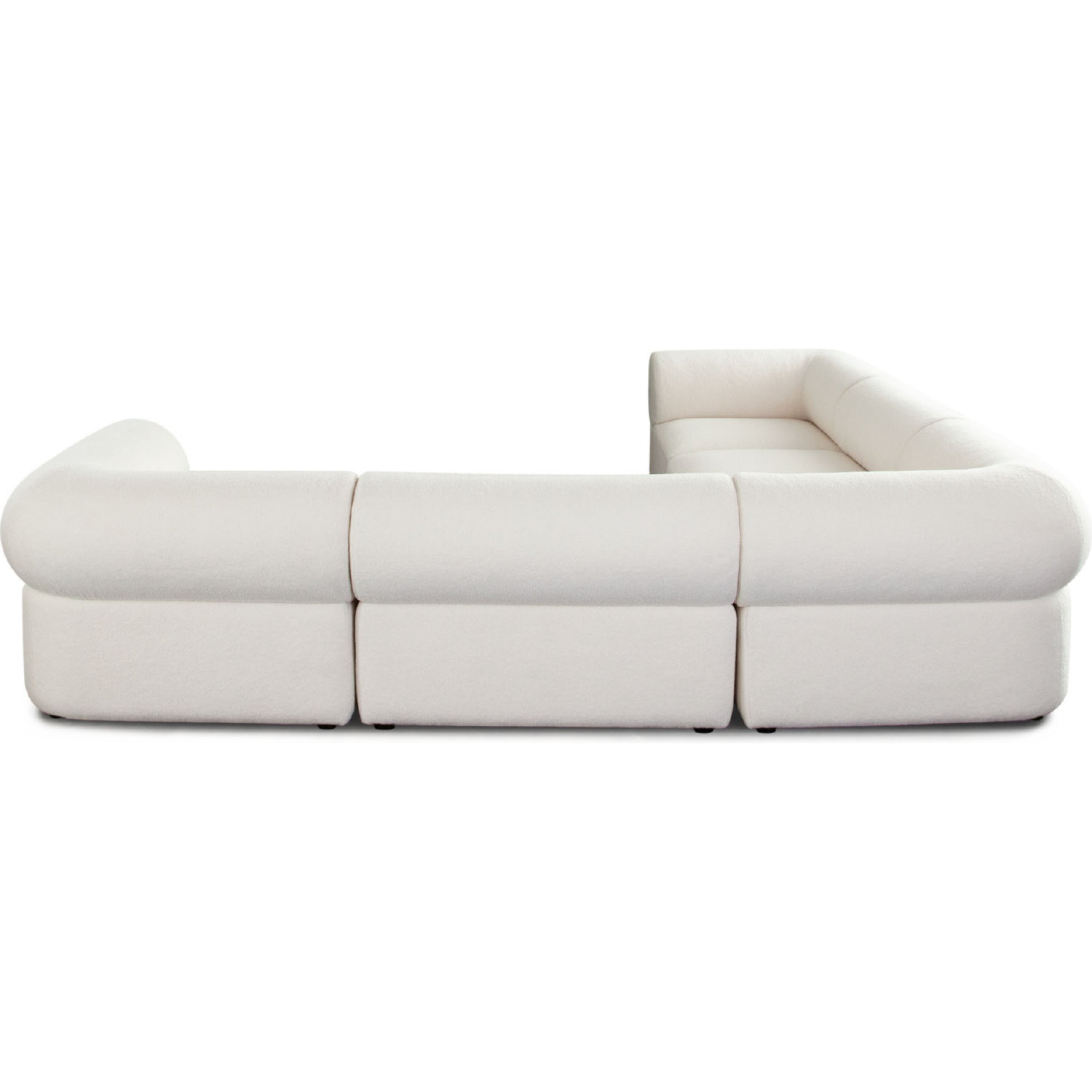 Diamond Sofa Zia 5PC Sherpa Fabric Corner Sectional - Ivory