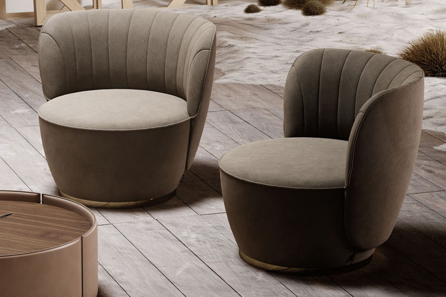 Domkapa™ Pearl Armchair - Fumé Stained Beech