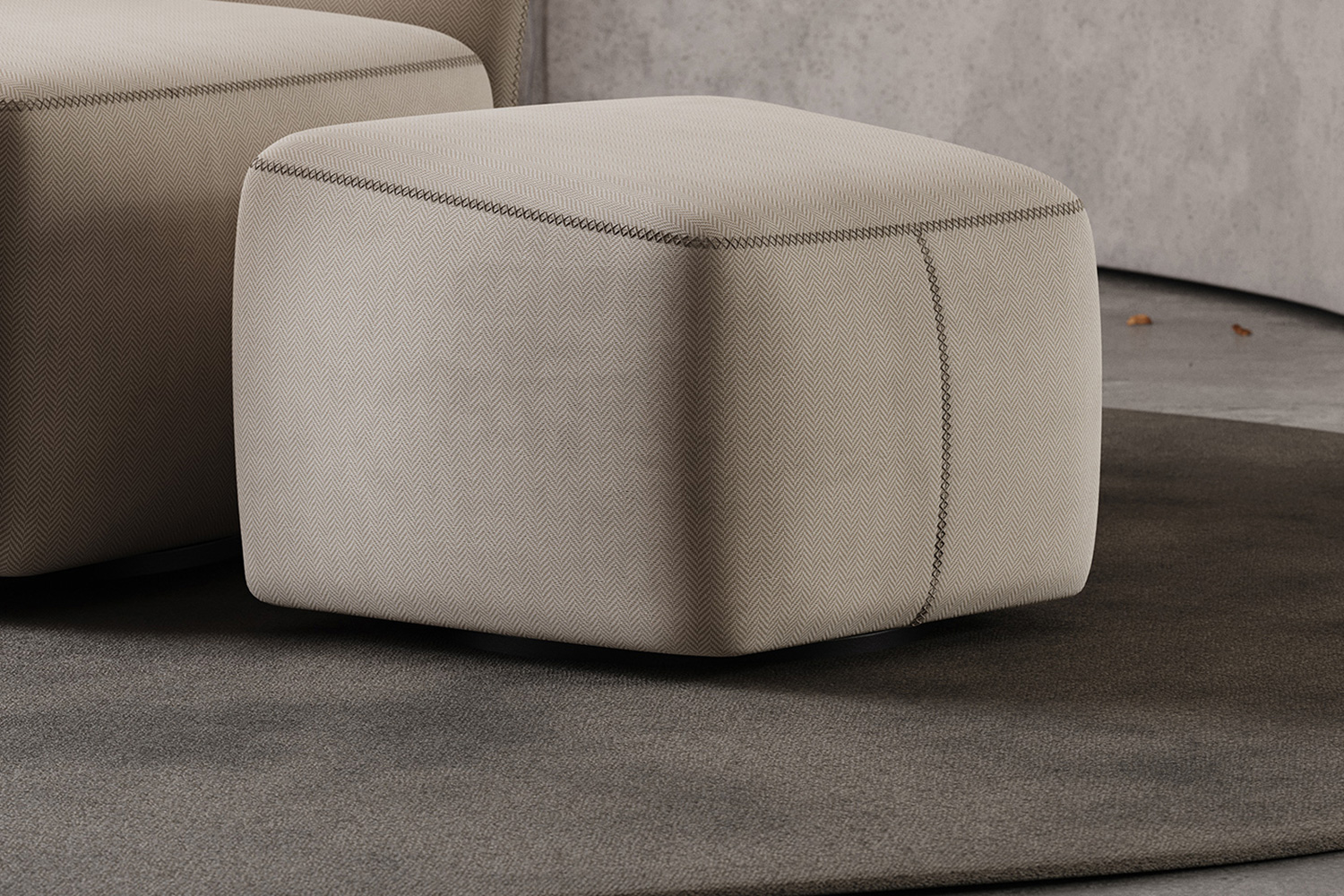 Domkapa™ Alexander Armchair - White Texturized Steel, Double-Top Stitching