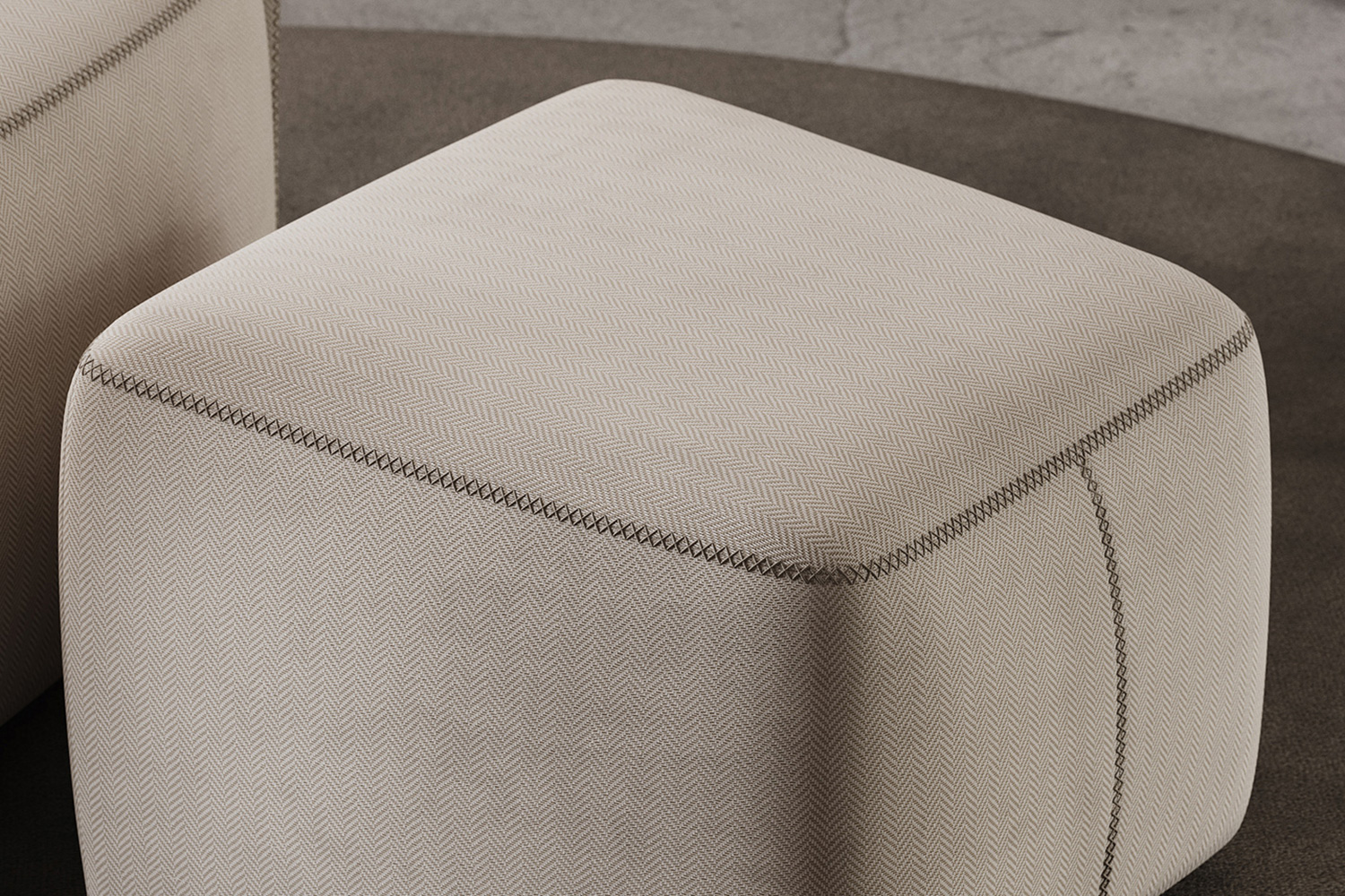 Domkapa™ Alexander Armchair - White Texturized Steel, Double-Top Stitching