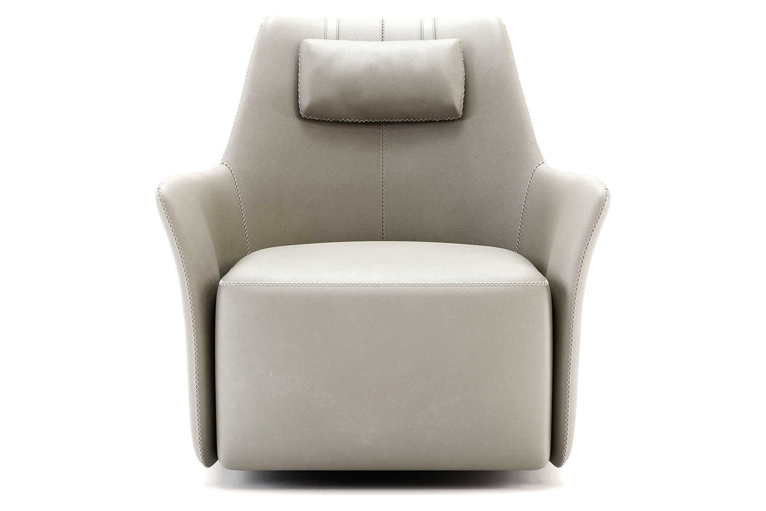 Domkapa™ Alexander Armchair - Brushed Stainless Steel, Double-Top Stitching