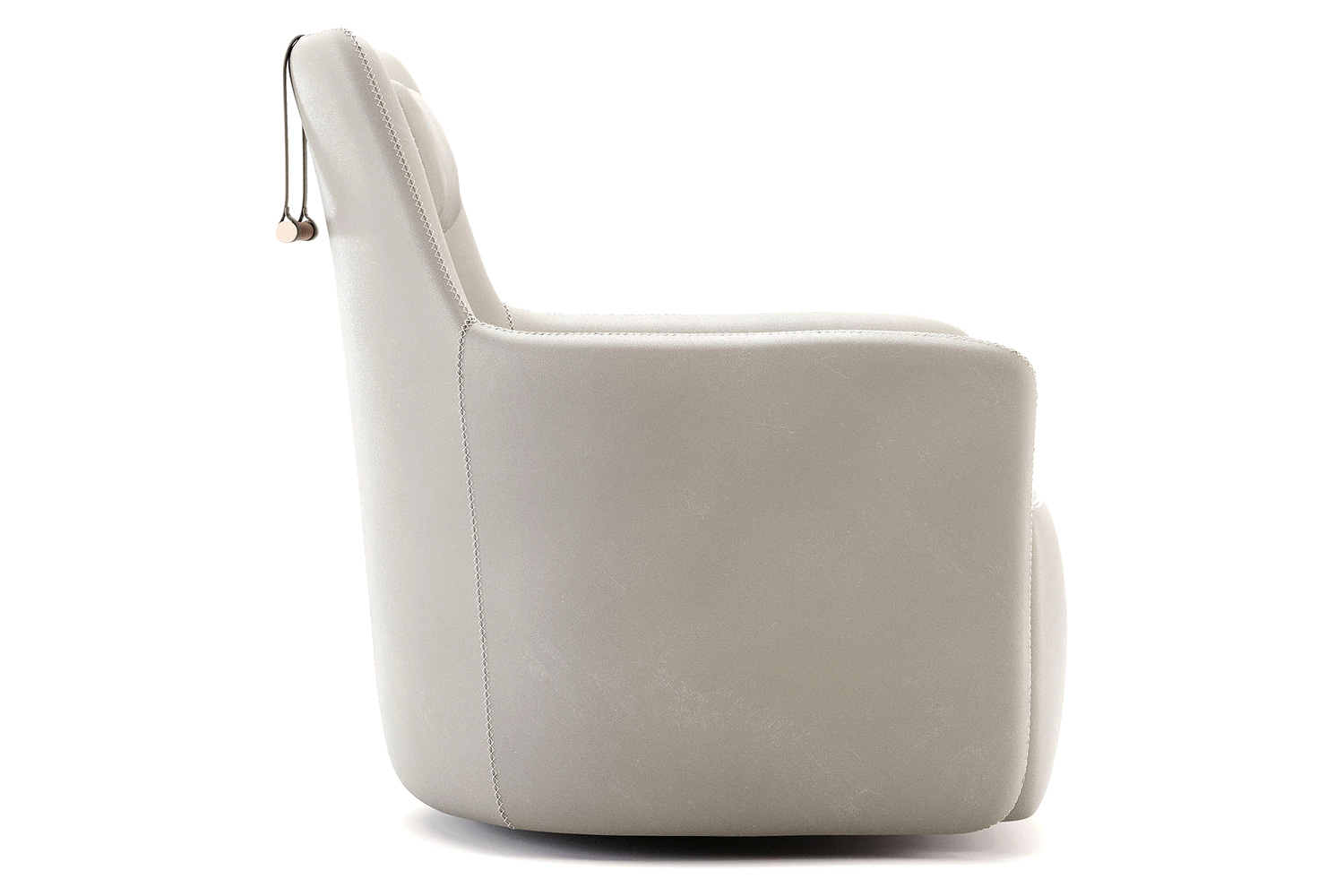 Domkapa™ Alexander Armchair - White Texturized Steel, Cross-Stitching