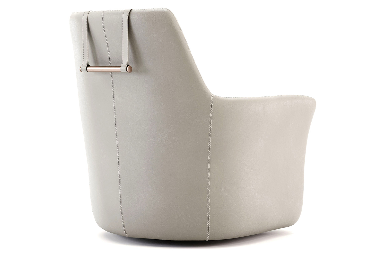 Domkapa™ Alexander Armchair - White Texturized Steel, Double-Top Stitching