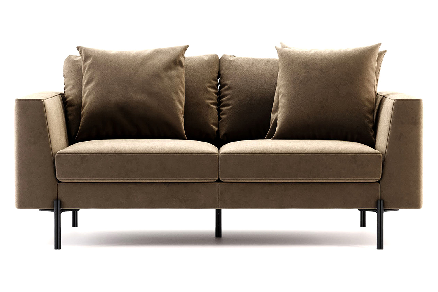 Domkapa Nicole 2 Seats Sofa - Black Texturized Steel