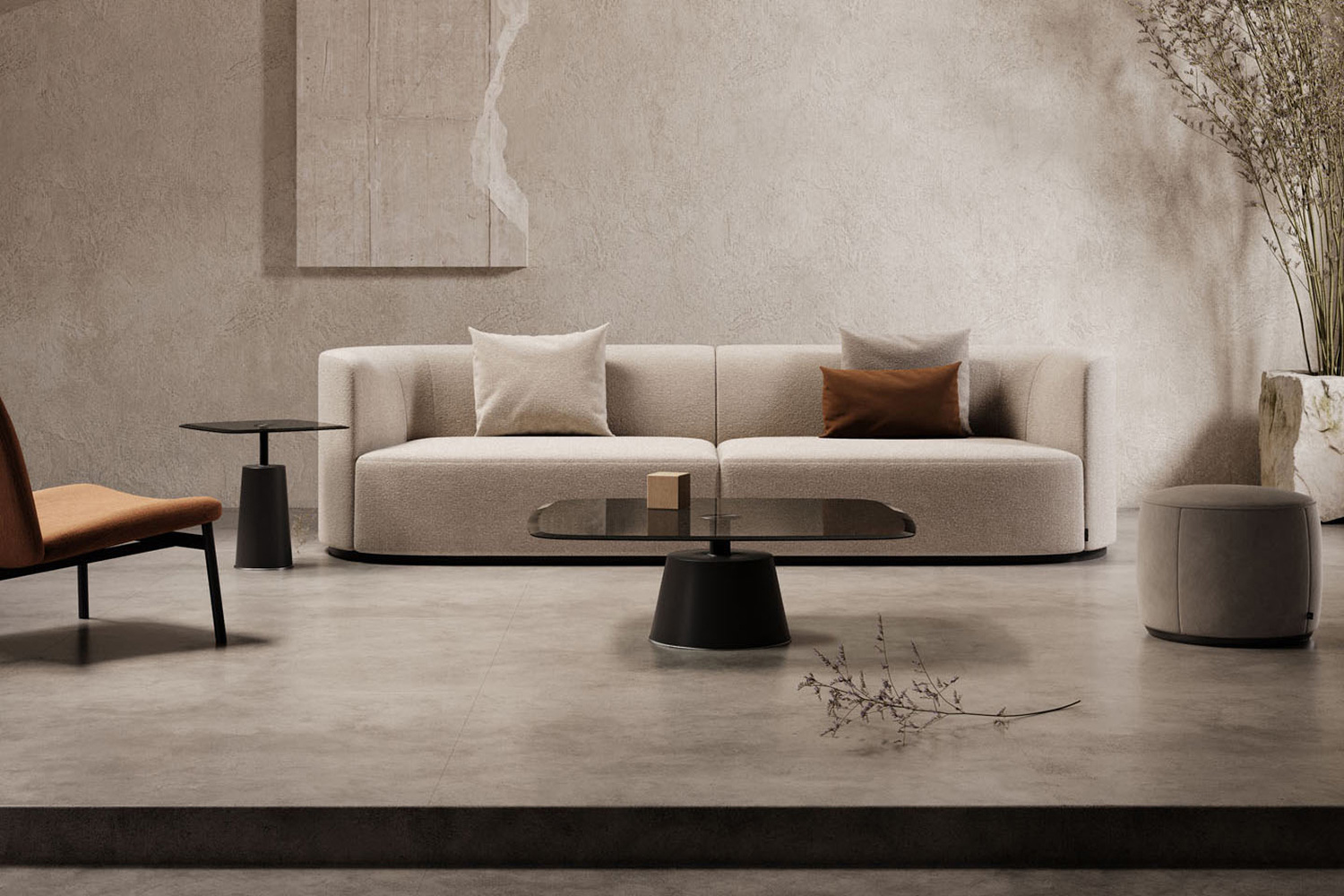 Domkapa Chloe 2 Seats Sofa - Rose Gold Polished