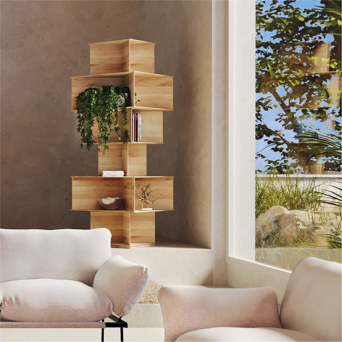 Driade - Totem Shelf Bookcase in Natural